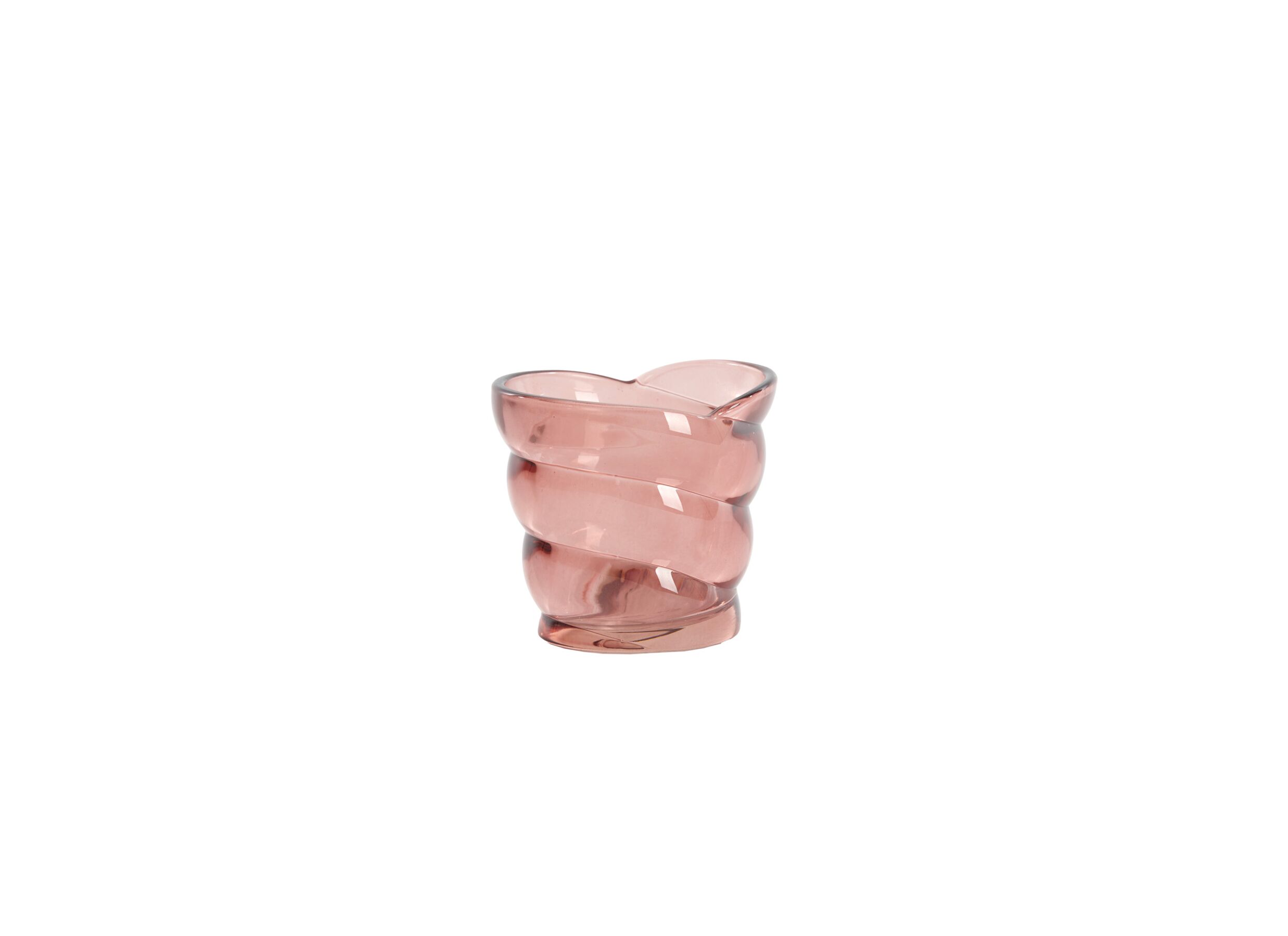 Theelichthouder Malea H9cm - glas - roze - Theelichthouder Malea H9cm - glas - roze
