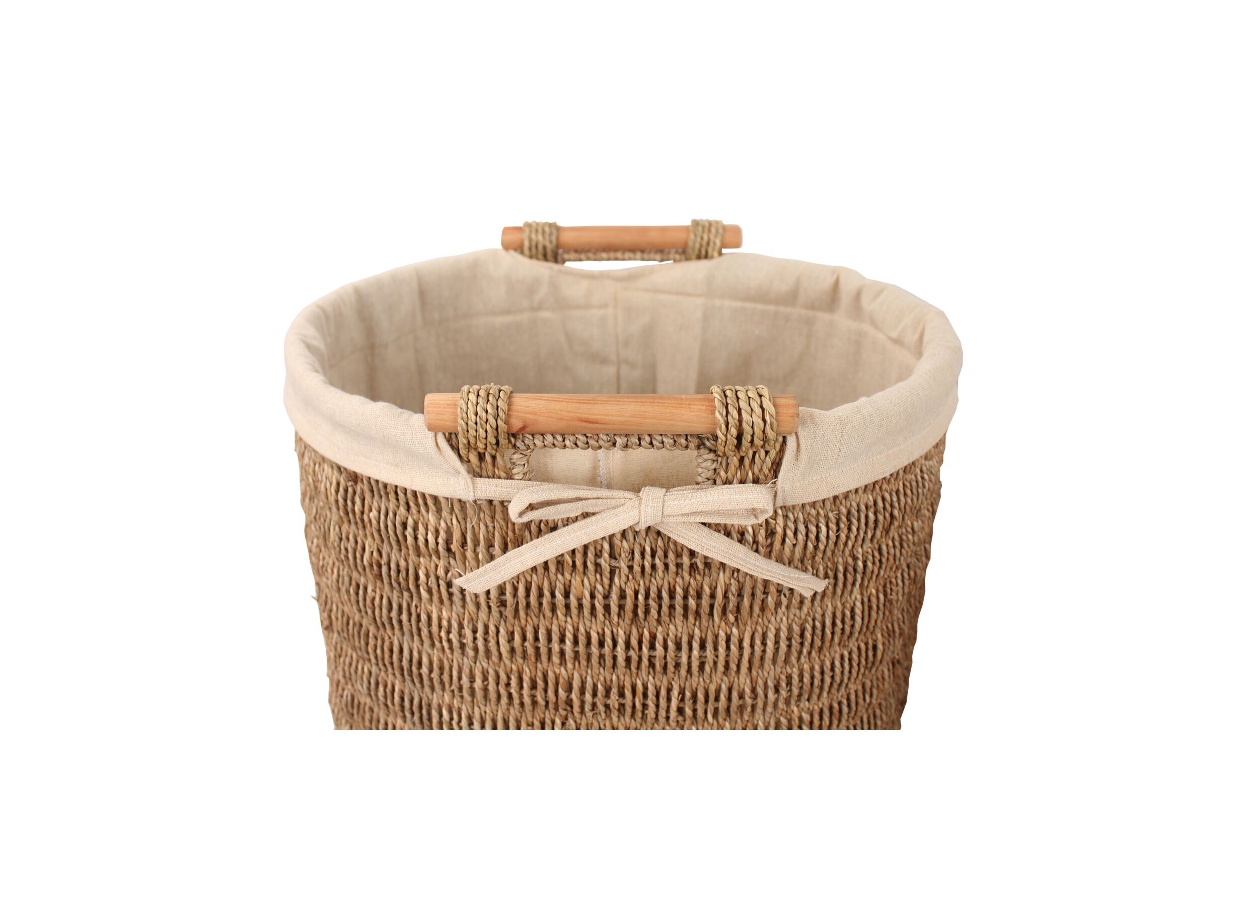 Detailfoto - Linnenmand Zea set van 2 - zeegras - beige