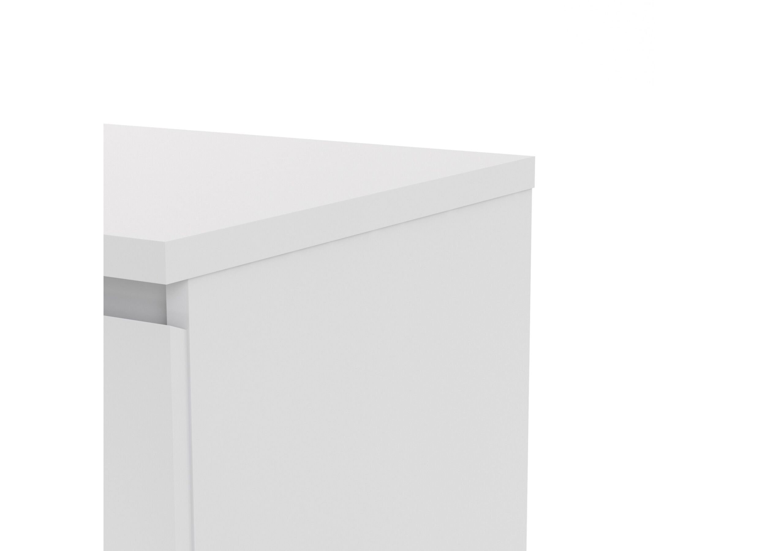 Commode Naia 80x40x101cm - mélamine - blanc laqué