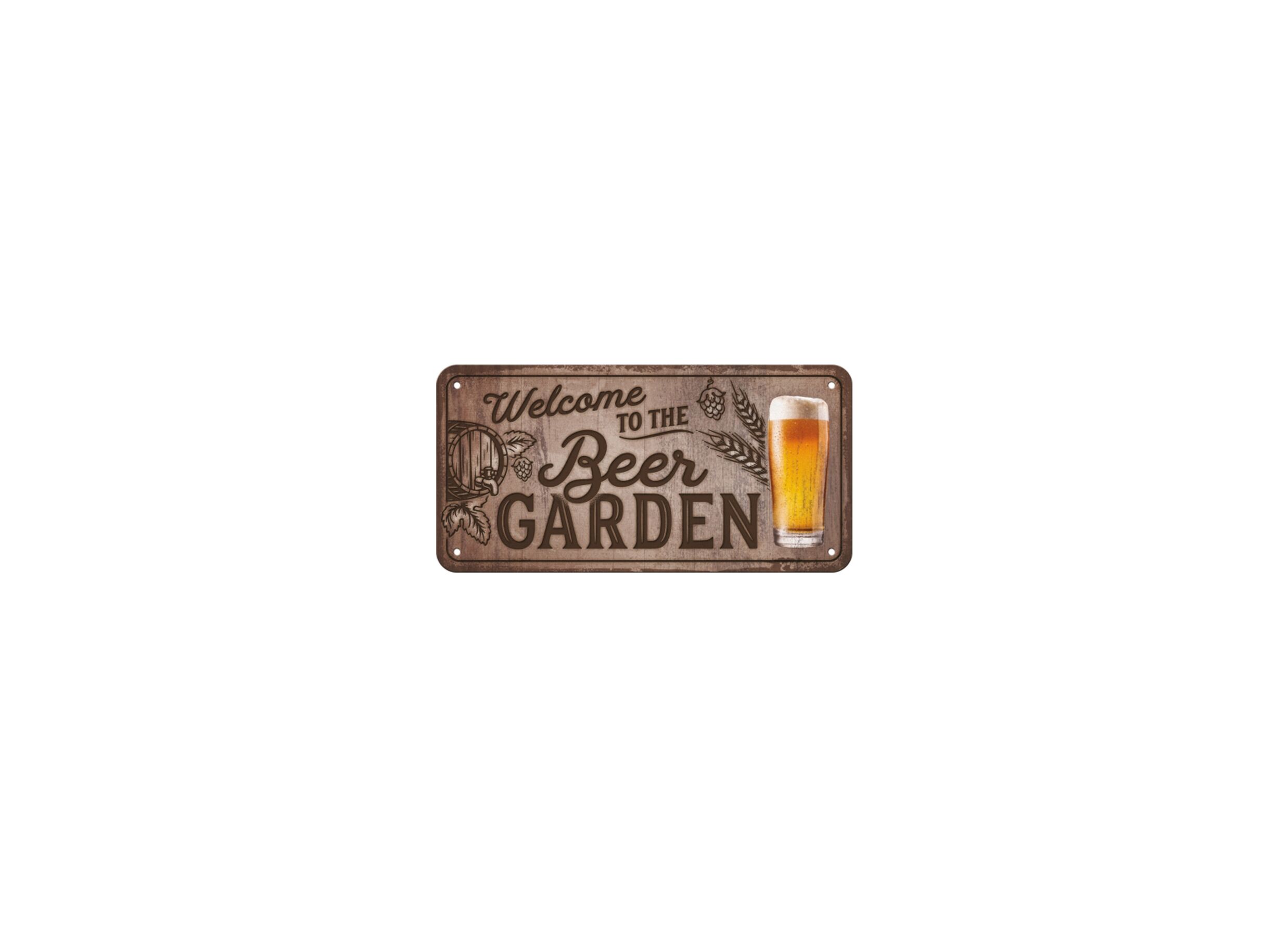 Overzichtsfoto - Plakkaat 10x20cm Welcome to the Beer Garden