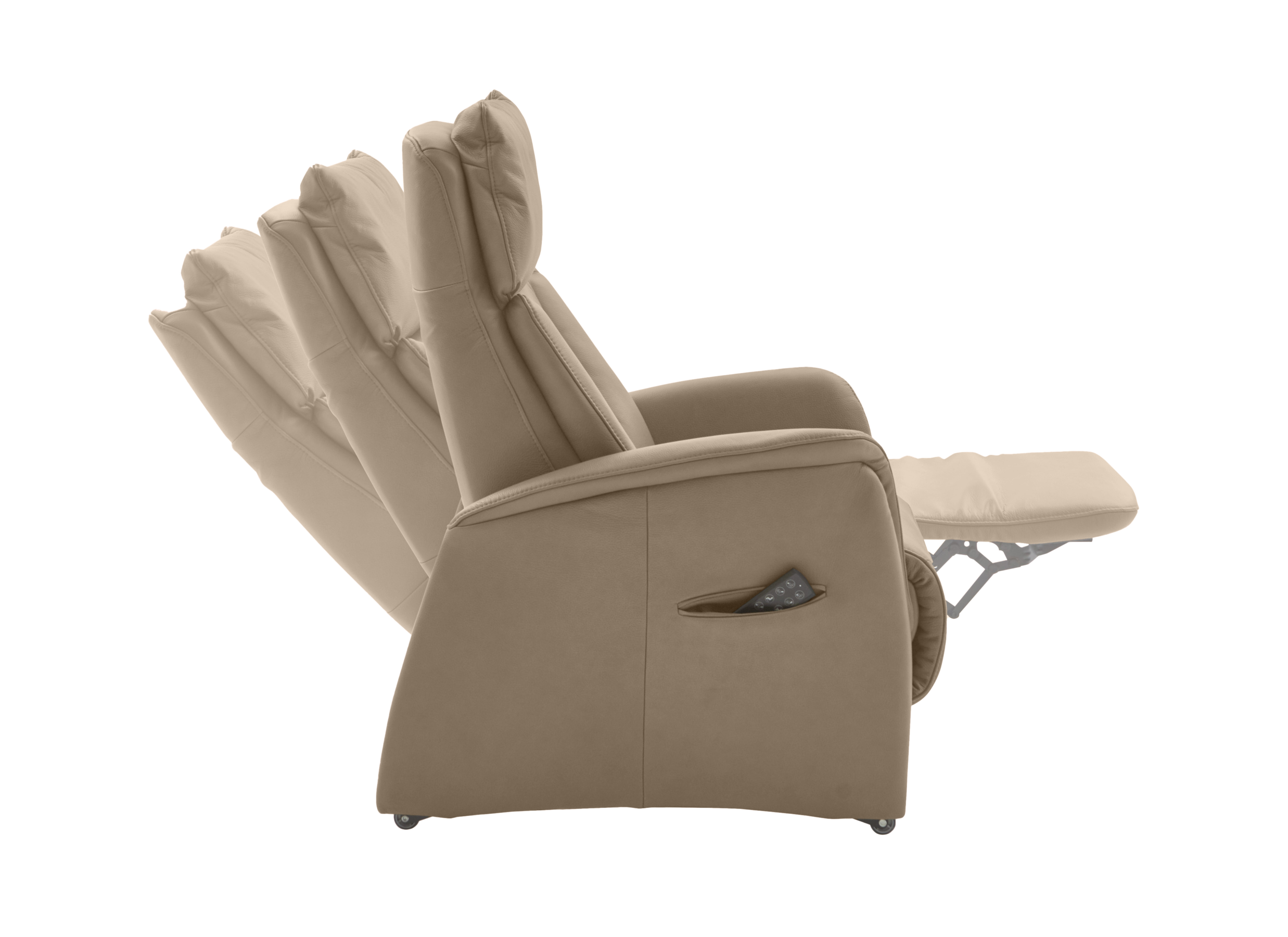 Overzichtsfoto - Relaxzetel EC22138 elektrisch - leder - belvita pearl met manueel verstelbare hoofdsteun