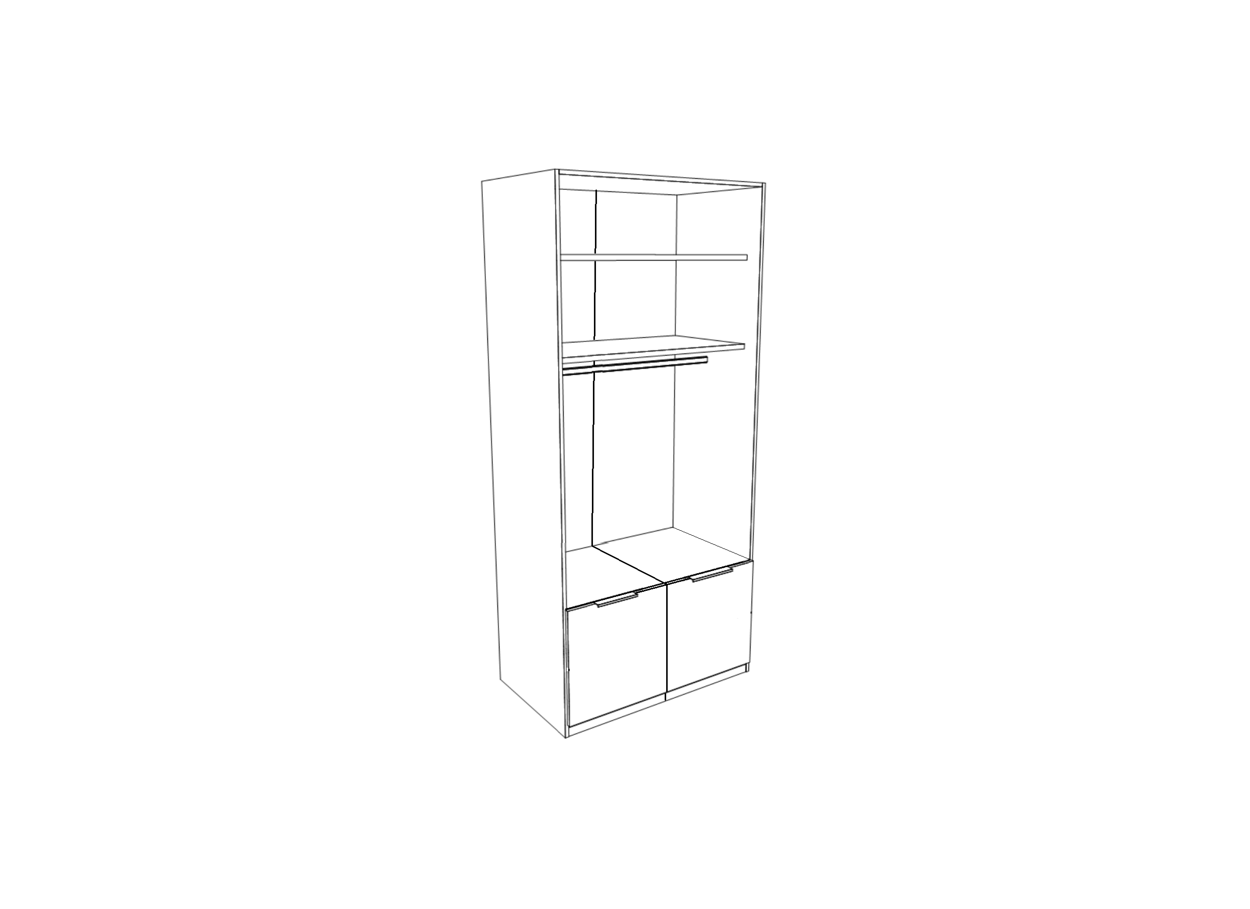Garde-robe 92cm - décor -blanc alpin/chêne
