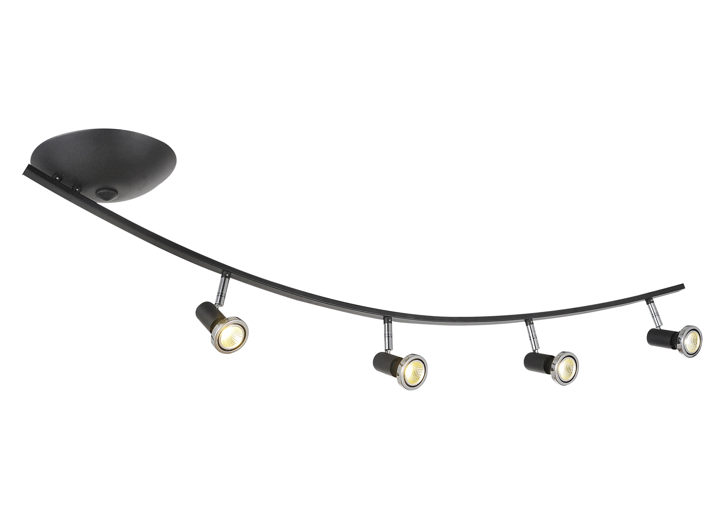 LED spot met 4 spots 5W GU10 chroom zwart