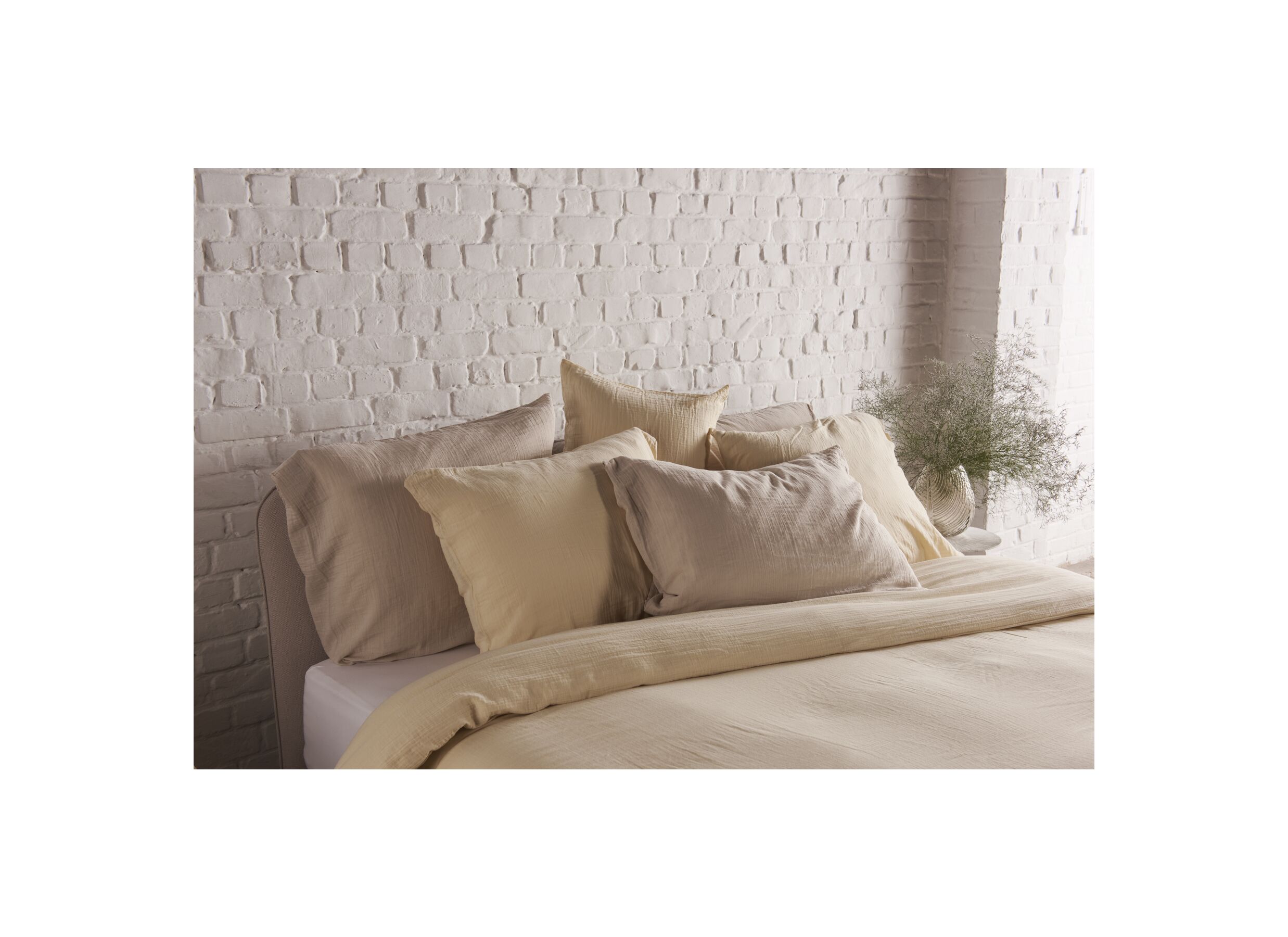 Foto ambiance - Housse de couette 140x200/220 - tétra coton - greige