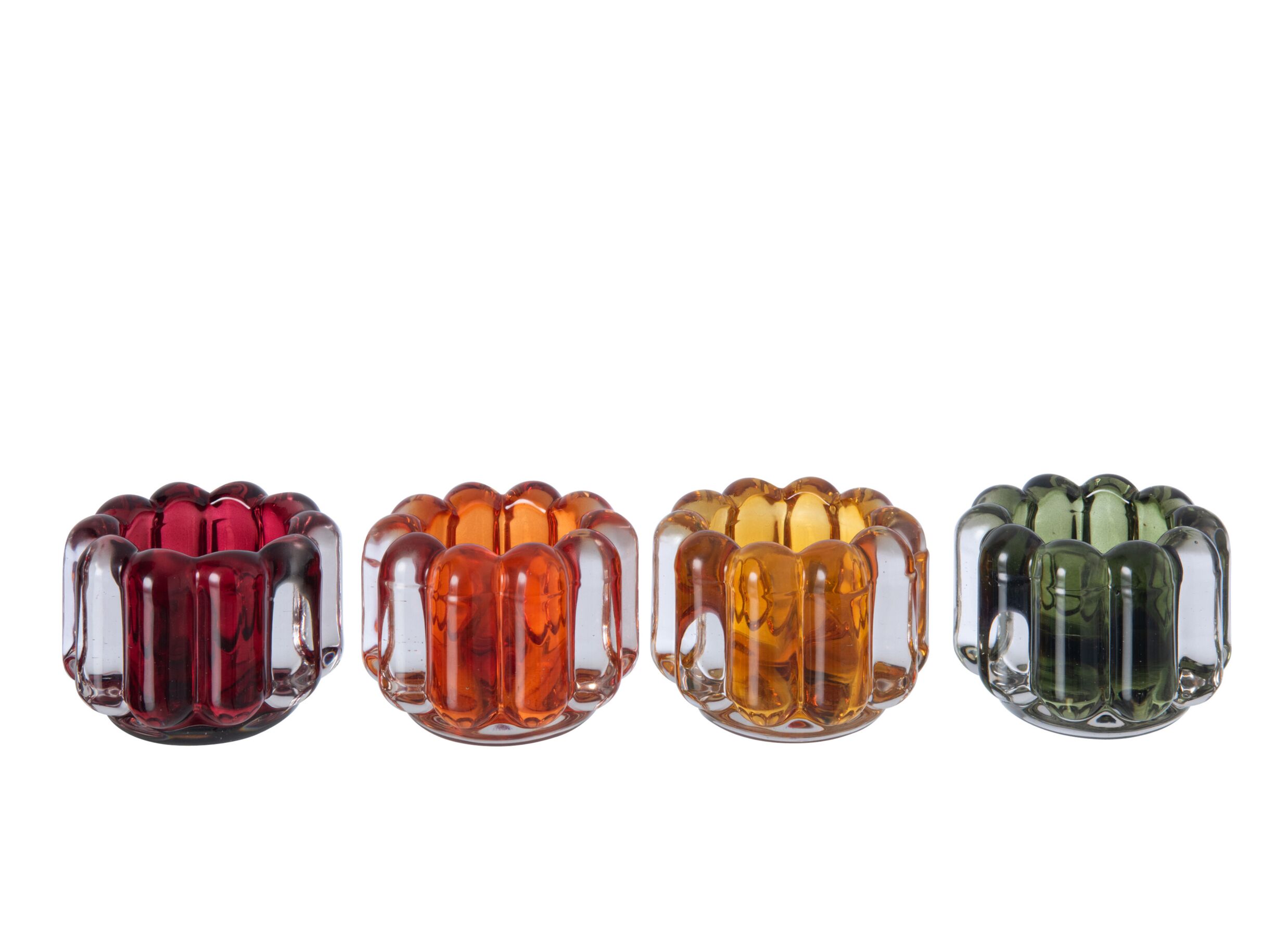 Plus Important - Porte-bougie Ø9x6,5cm - verre - multicolore