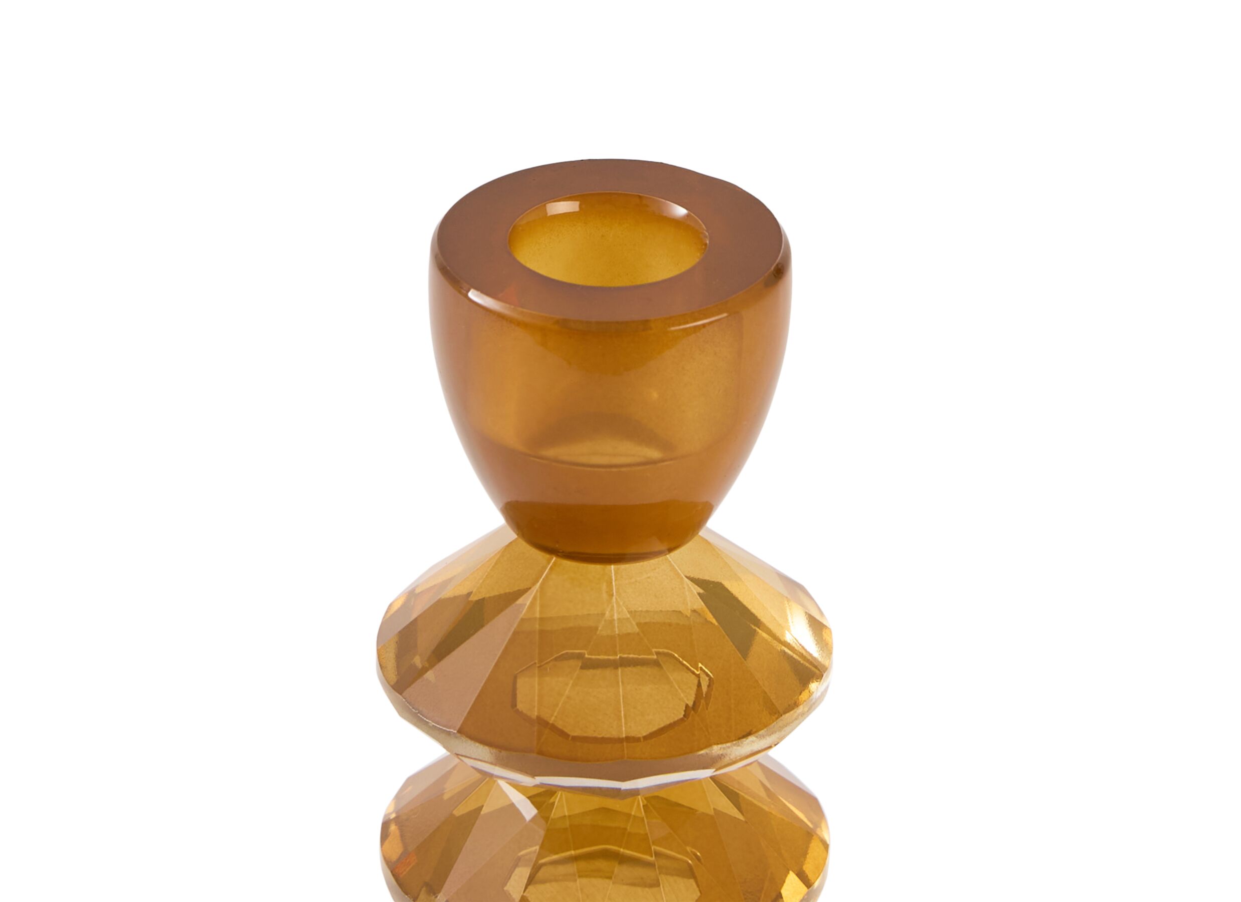 Detail - Porte-bougie Rovelo H14cm - verre - marron foncé