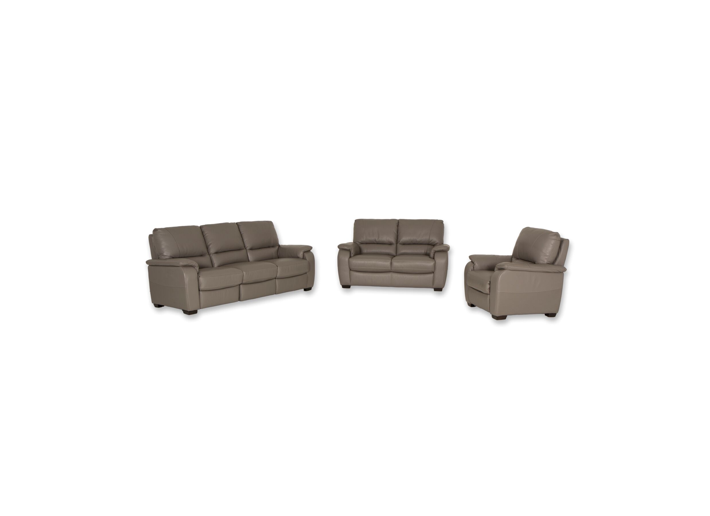 Zetel Barbiero 3+2+1-zit - leder - grijs