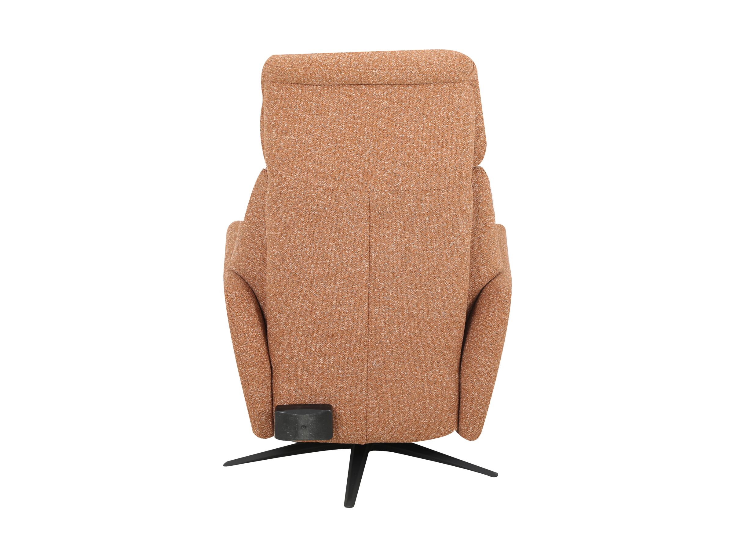 Overzichtsfoto - Relaxzetel Harp TVCHM elektrisch - stof - burnt orange met 2 motoren & massagefunctie