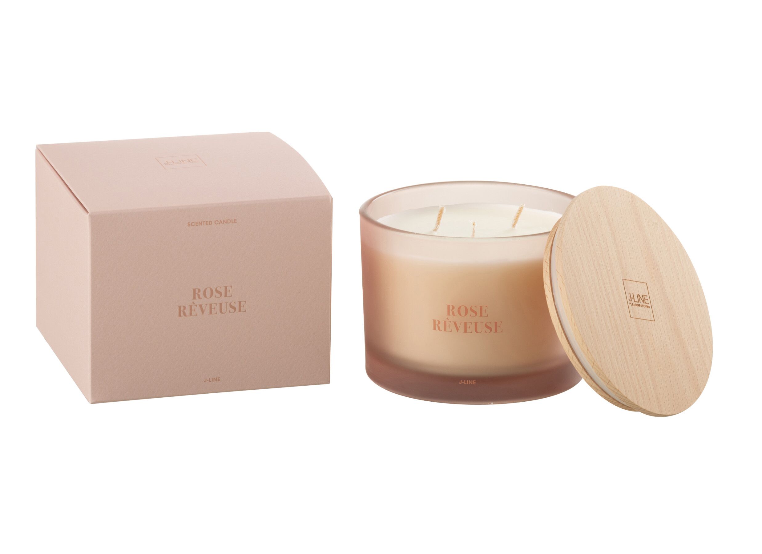 Plus Important - Bougie parfumée Rose Reveuse Ø11,5x10cm - verre/paraffine - rose