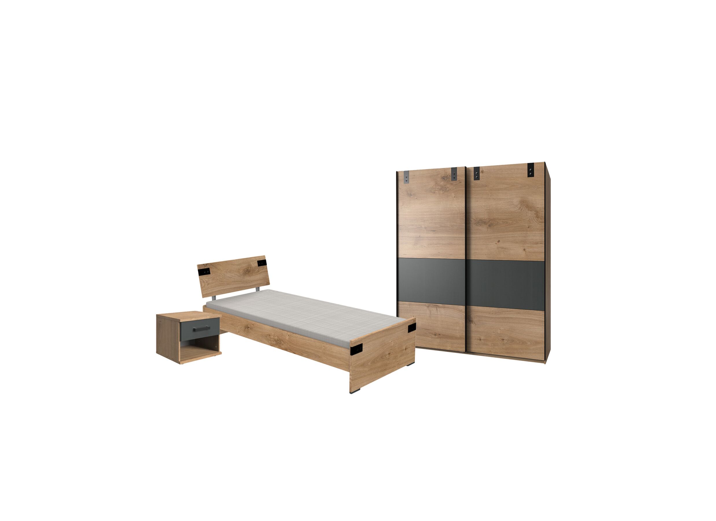 Chambre enfant Liverpool avec armoire à portes coulissantes 135cm - Chambre enfant Liverpool avec armoire à portes coulissantes 135cm