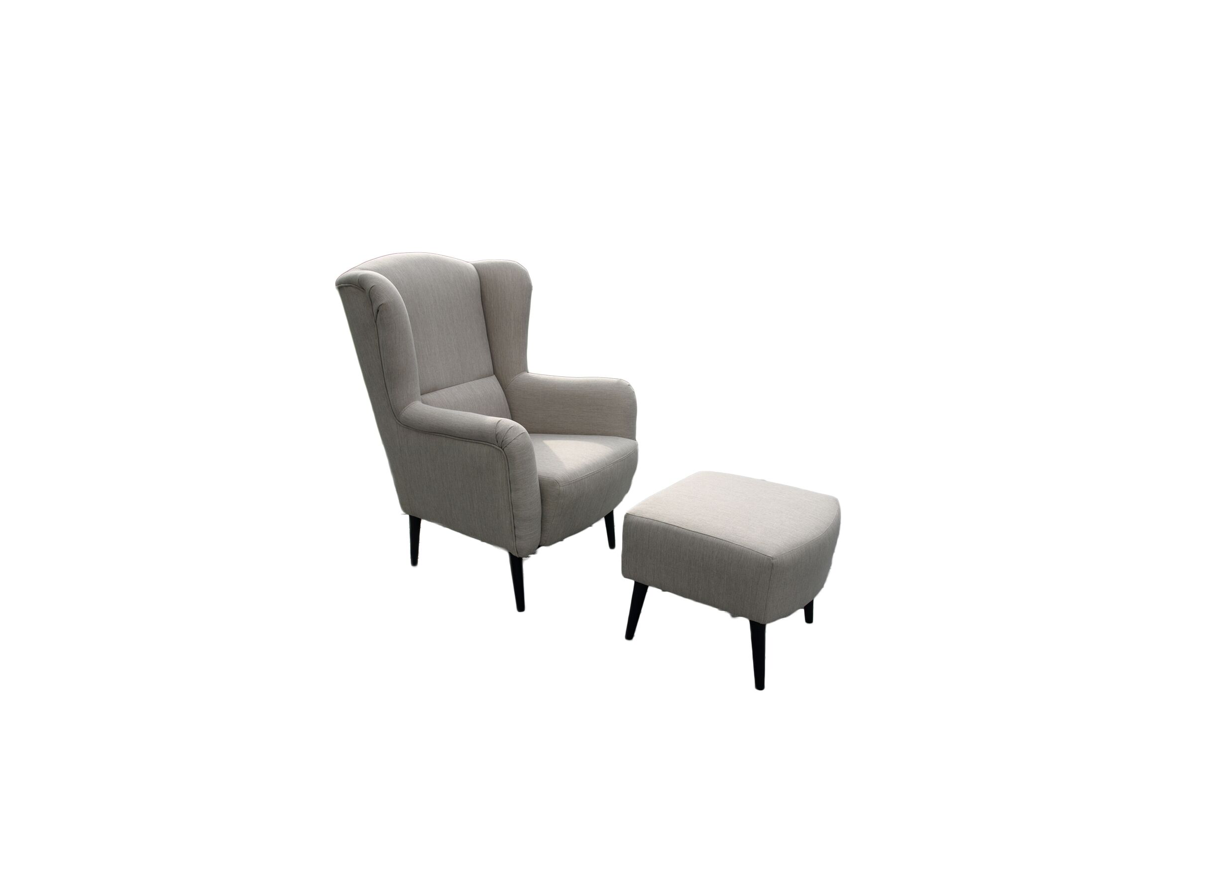 Fauteuil et pouf Canto tissu nature - Fauteuil et pouf Canto 76x80x107cm - tissu - nature