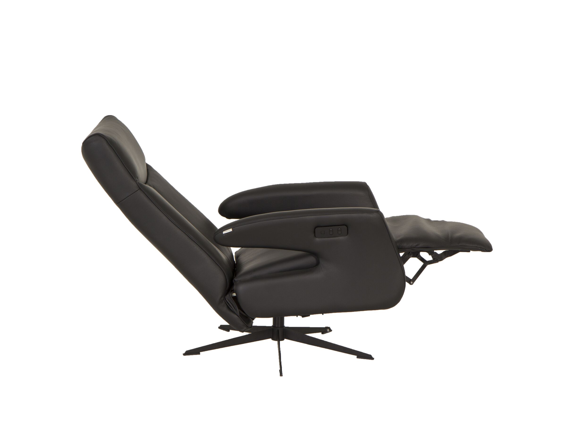 Relaxzetel 8001 elektrisch - leder - zwart