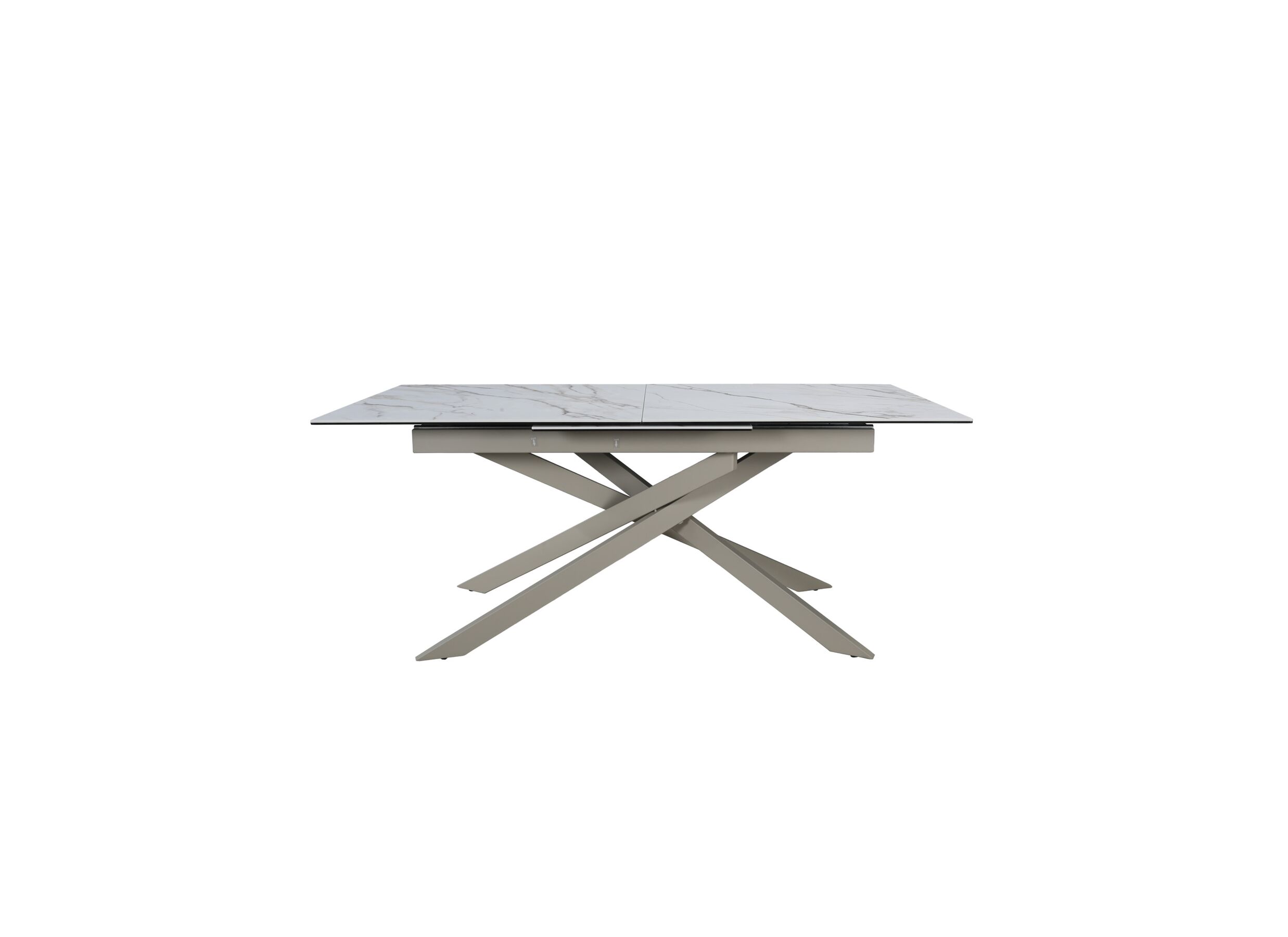 Aperçu - Table Gantia 180/240x90x76cm - céramique & verre - blanc or noir