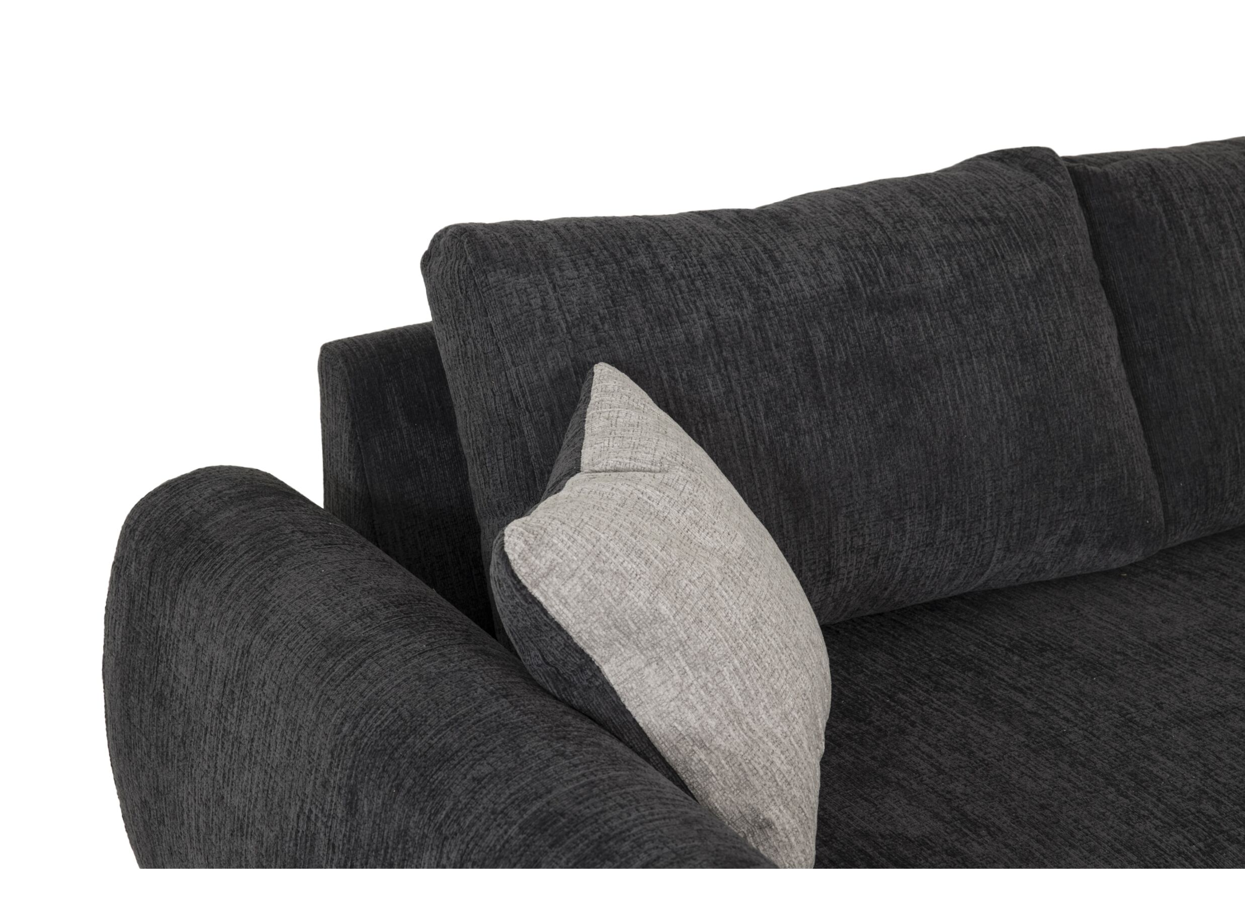 Canapé d'angle Laguna 325x180cm - tissu - gris foncé