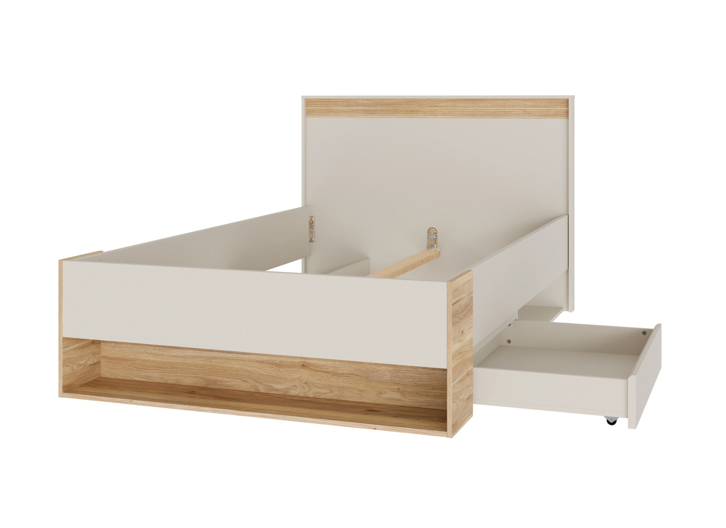 Aperçu - Lit Wexlin 120x200cm - décor - sand & mauvella oak