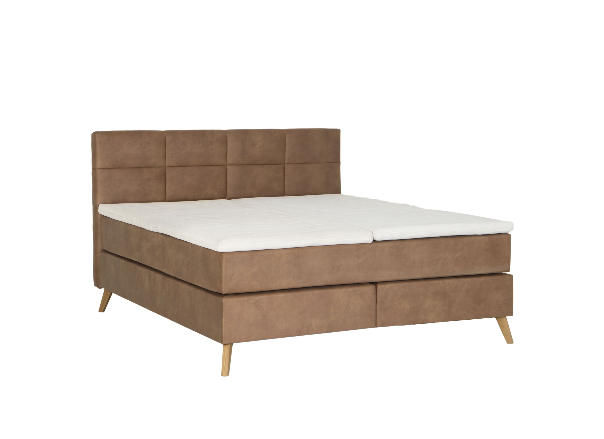 Boxspring Rist 180x200cm similicuir brun - Boxspring Rist 180x200cm similicuir brun