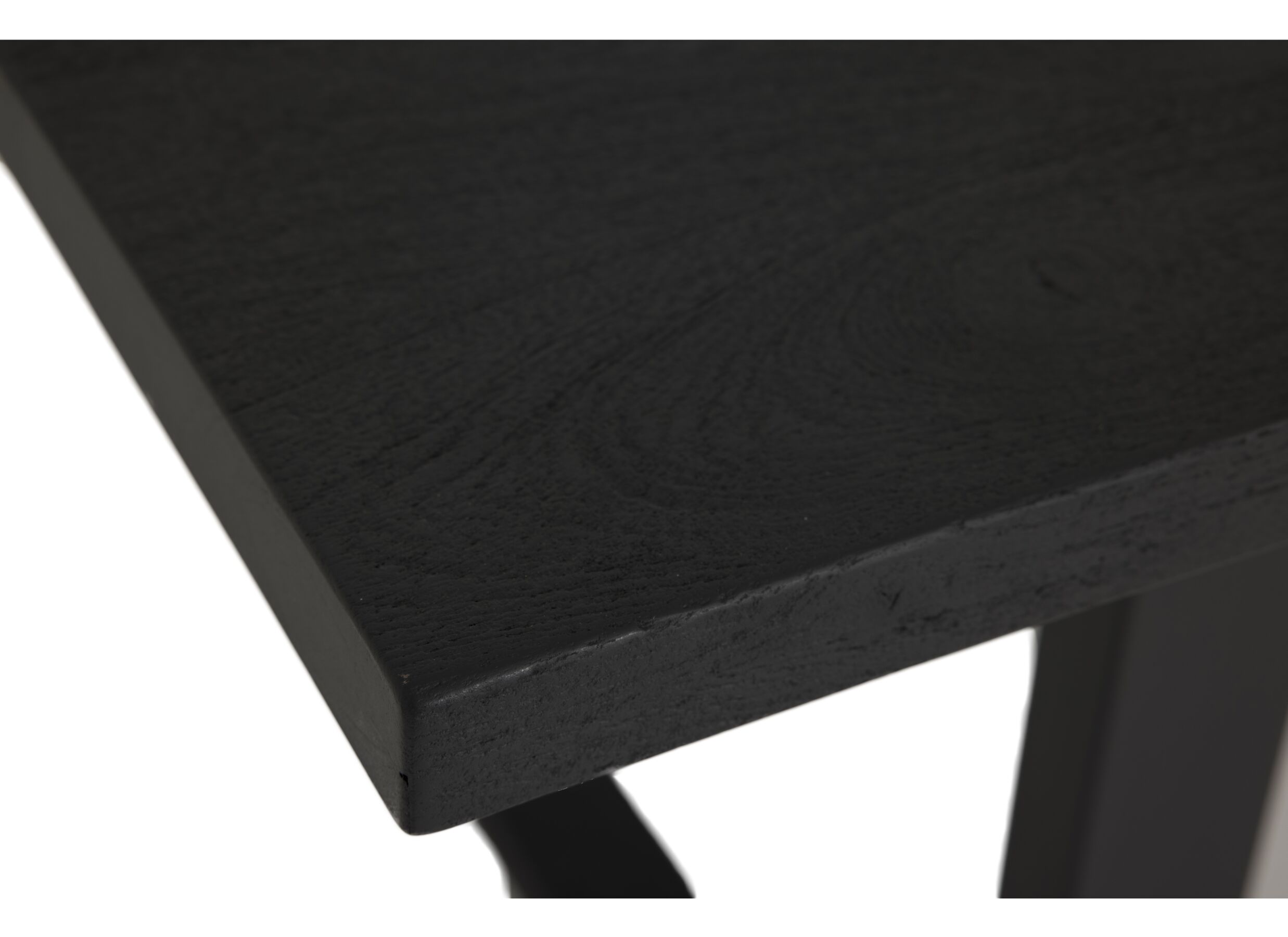 Table Aquilano 240x110cm - acacia massif & métal - noir