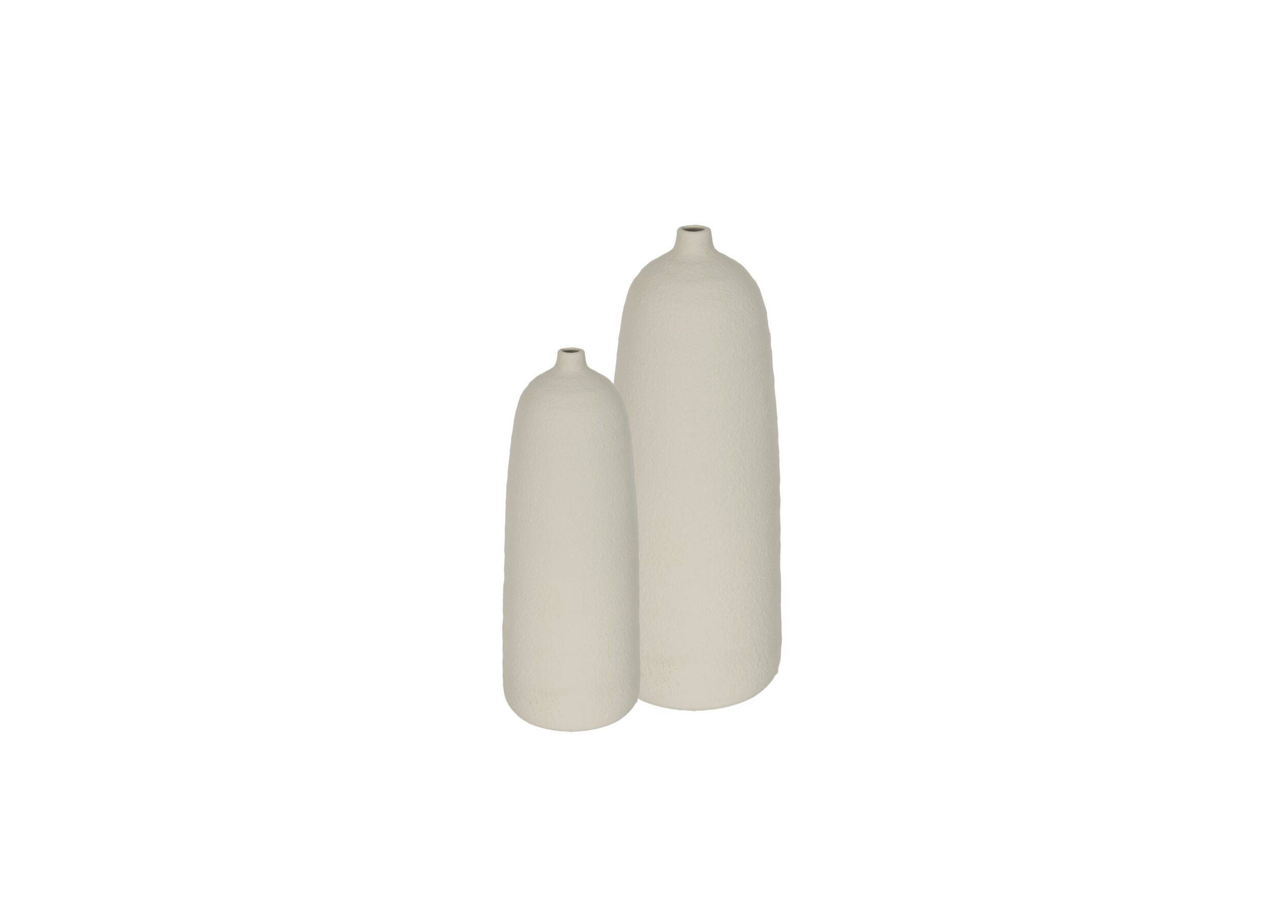 Photo ensemble - Vase Herero H47cm - terre cuite - blanc