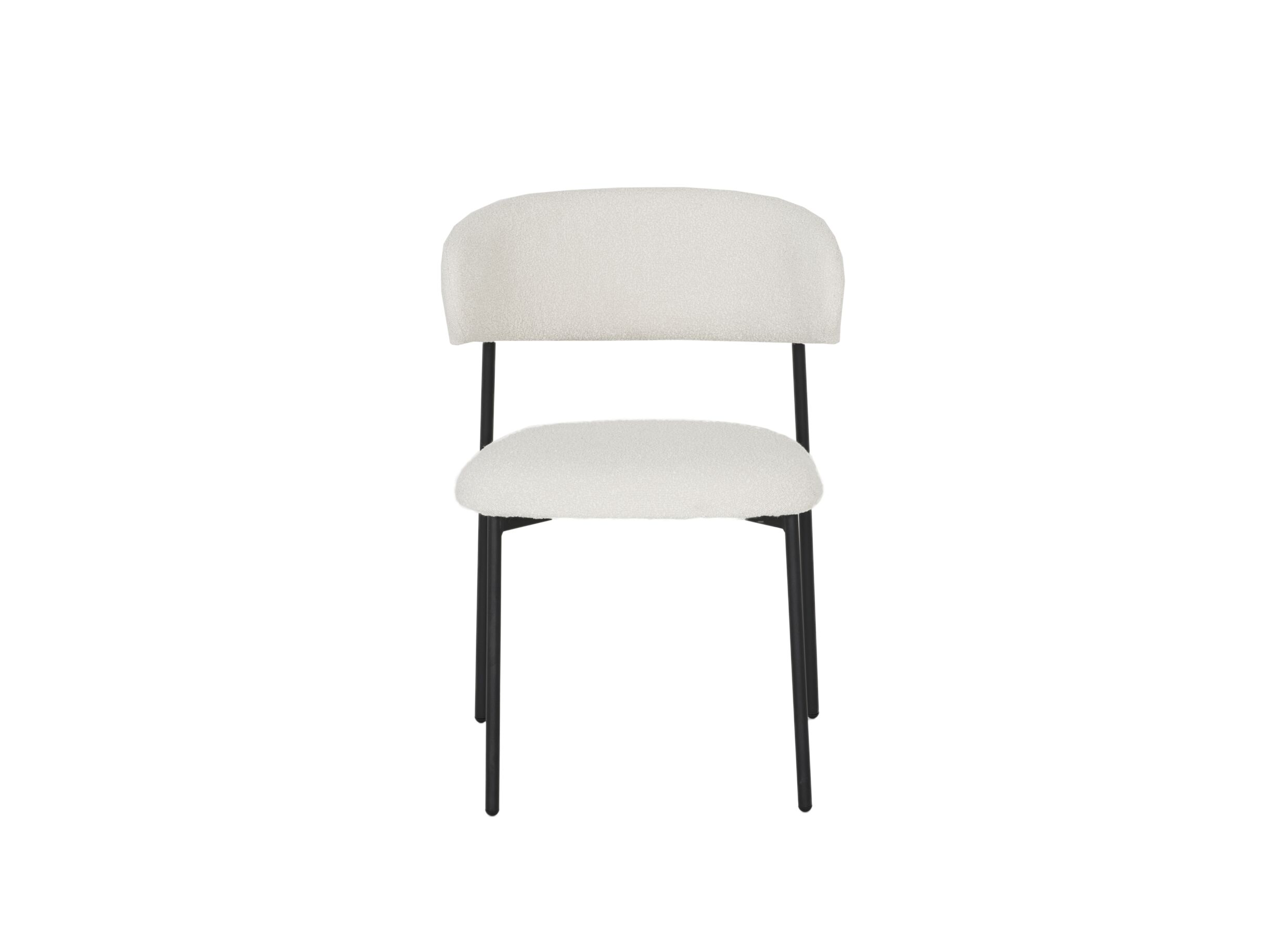 Stoel Luke 54,5x58x79cm - bouclé - wit