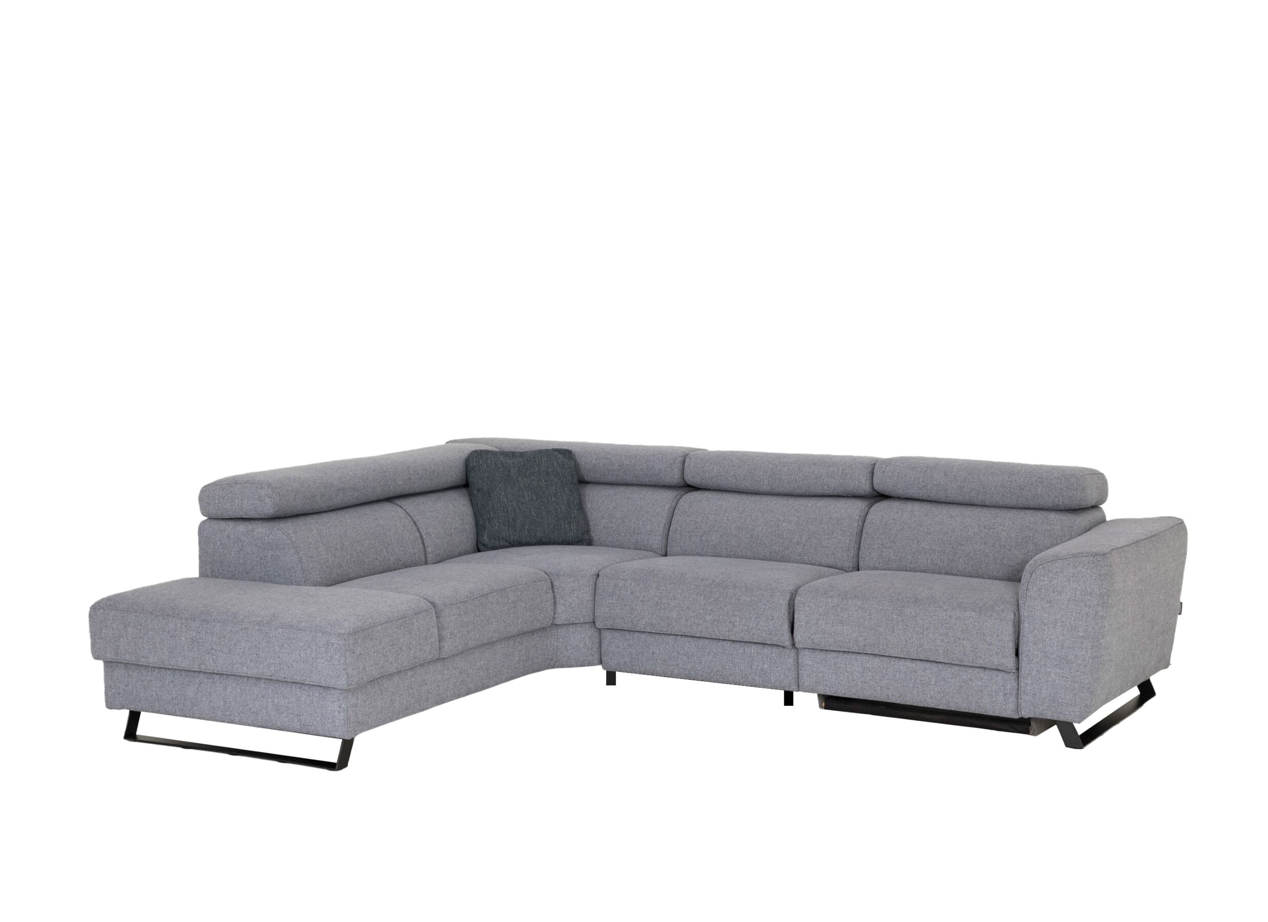 Hoofdfoto - Hoeksalon Milton 238x302cm - stof - castle 153 grijs met relax