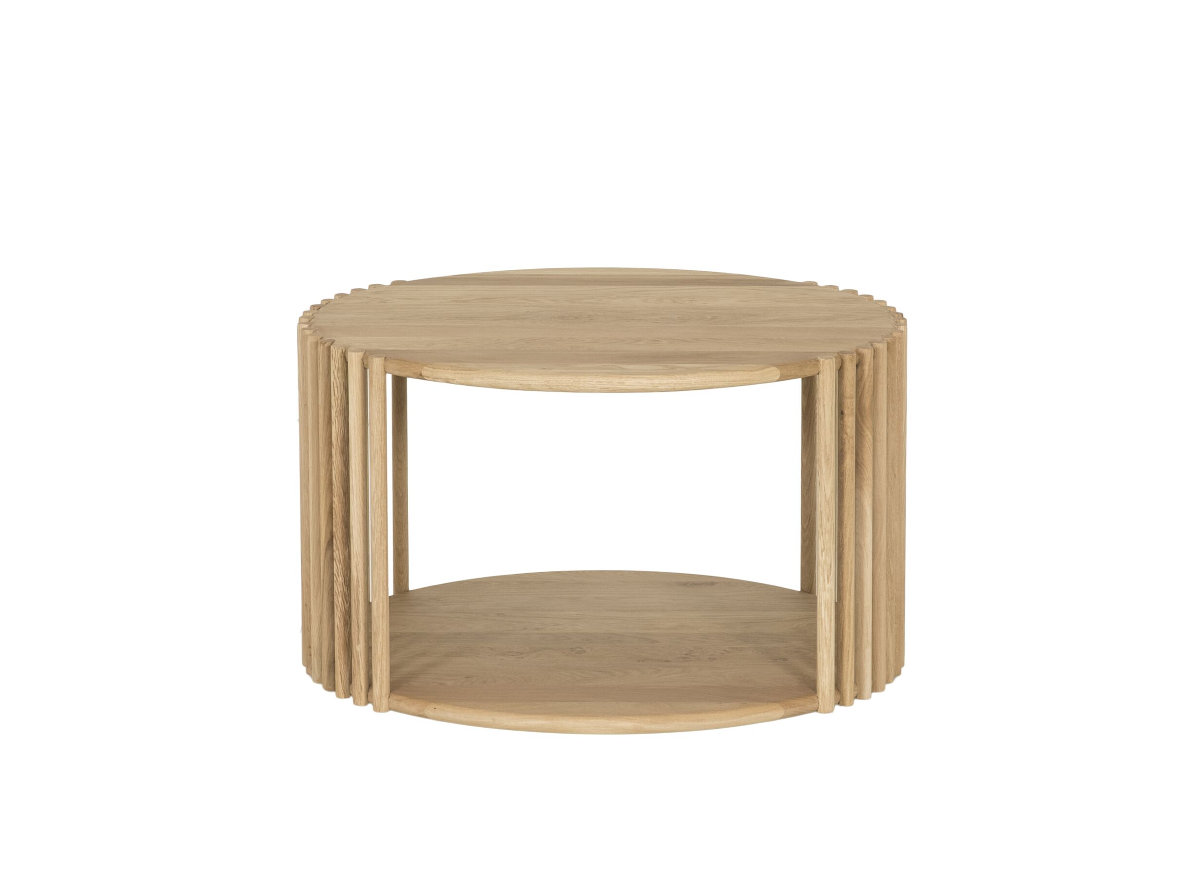 Salontafel Bulli 78x76x46cm - hout massief & fineer - naturel - Table basse Bulli 78x76x46cm - bois massif et placage - naturel