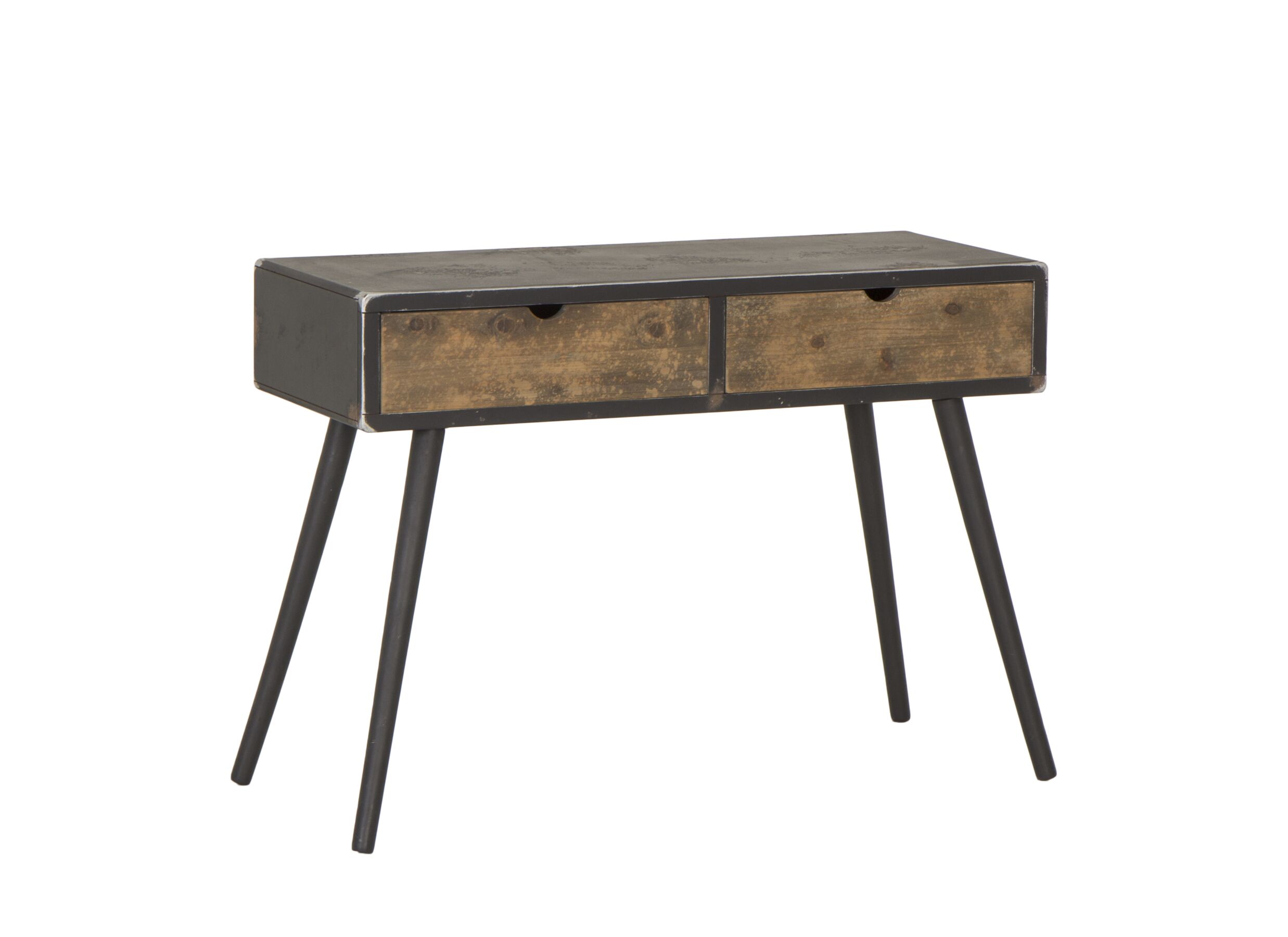 Aperçu - Console Esperanto 100x42x72cm - sapin massif & décor - naturel/noir