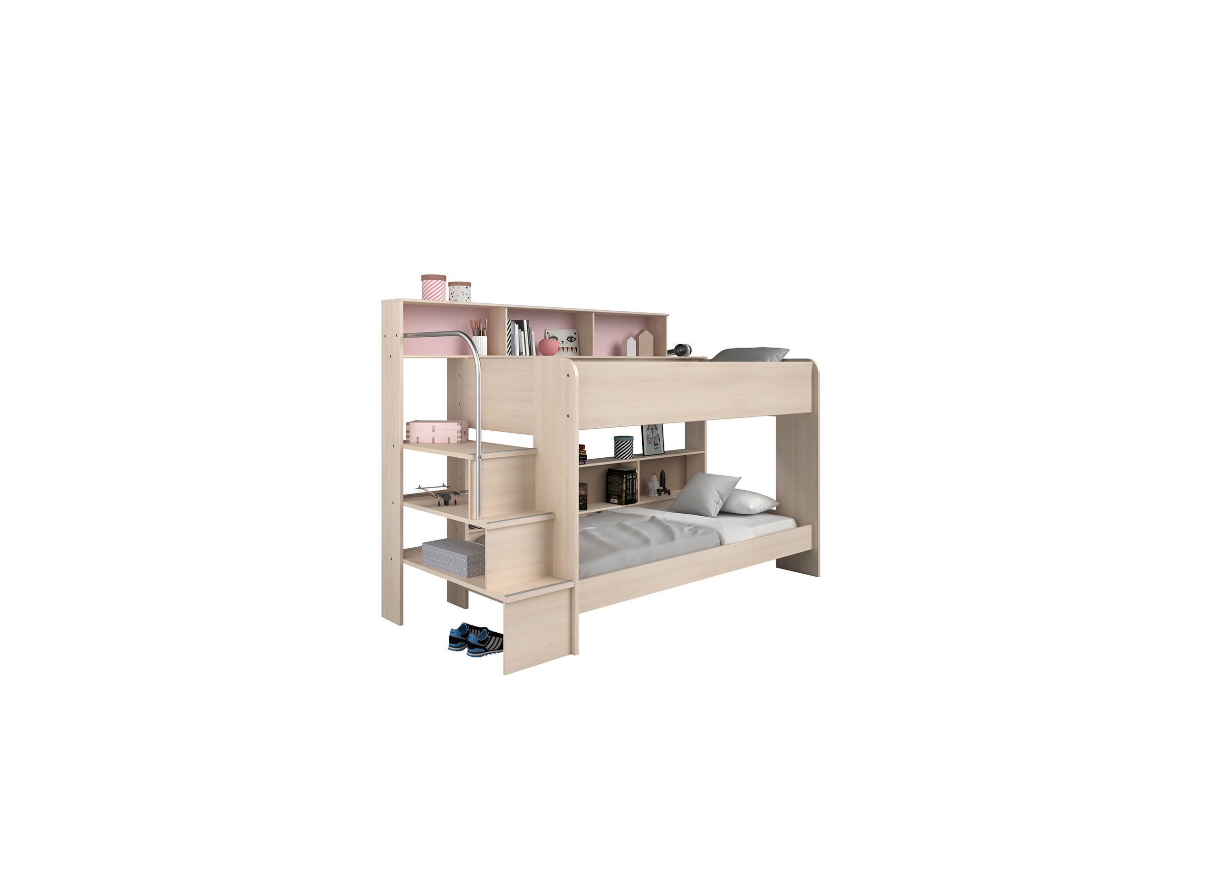 Stapelbed Bibop 90x200cm - meubelplaat - acacia