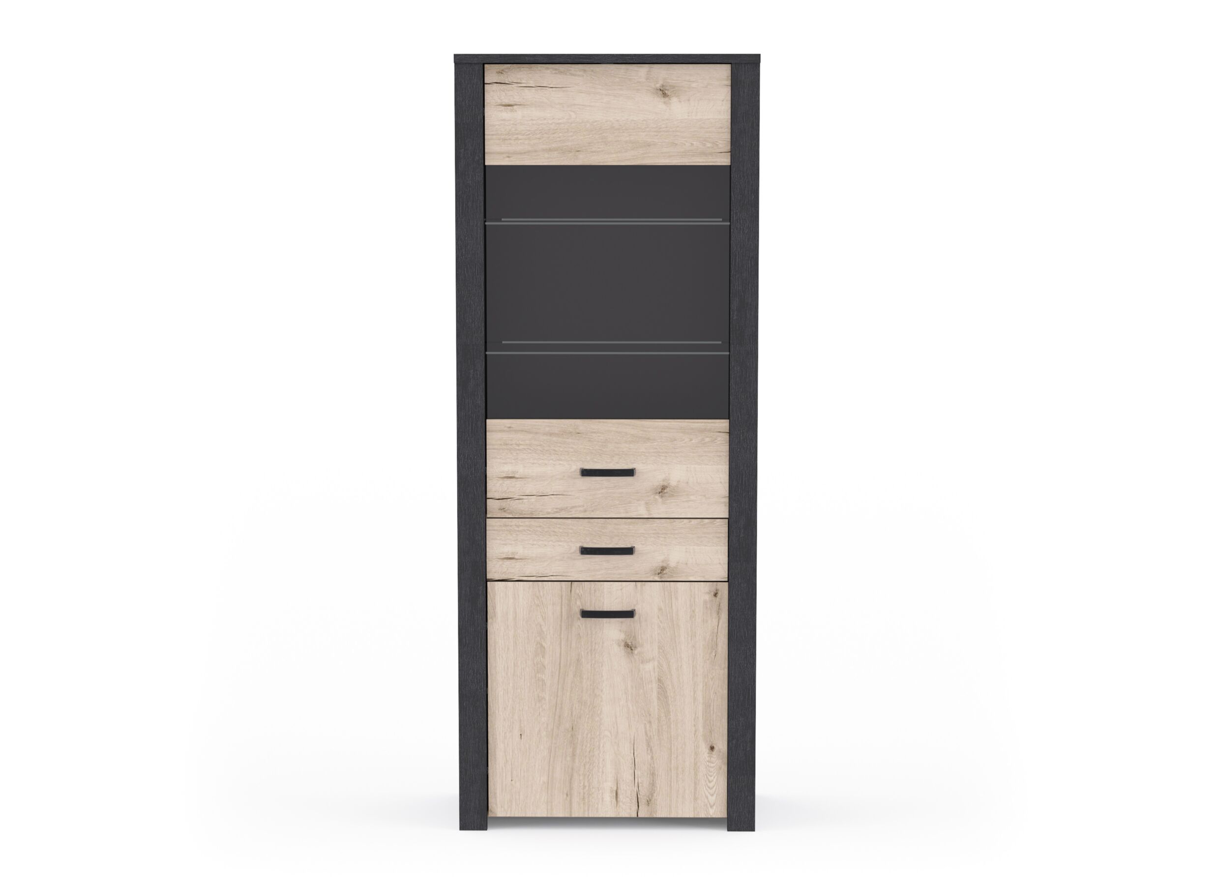 Overzichtsfoto - Vitrinekast Aubrac 75x42x194cm - decor - royal oak & ebben