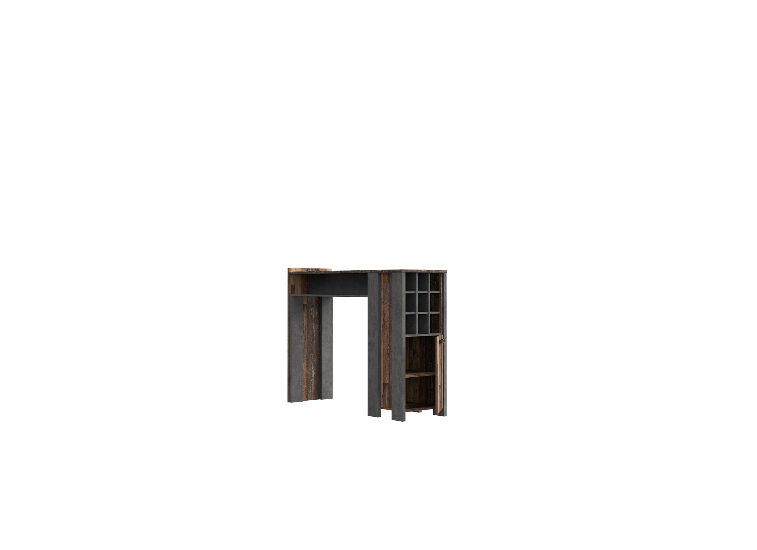 Bartafel Clif 152x47cm - meubelplaat - old wood/beton