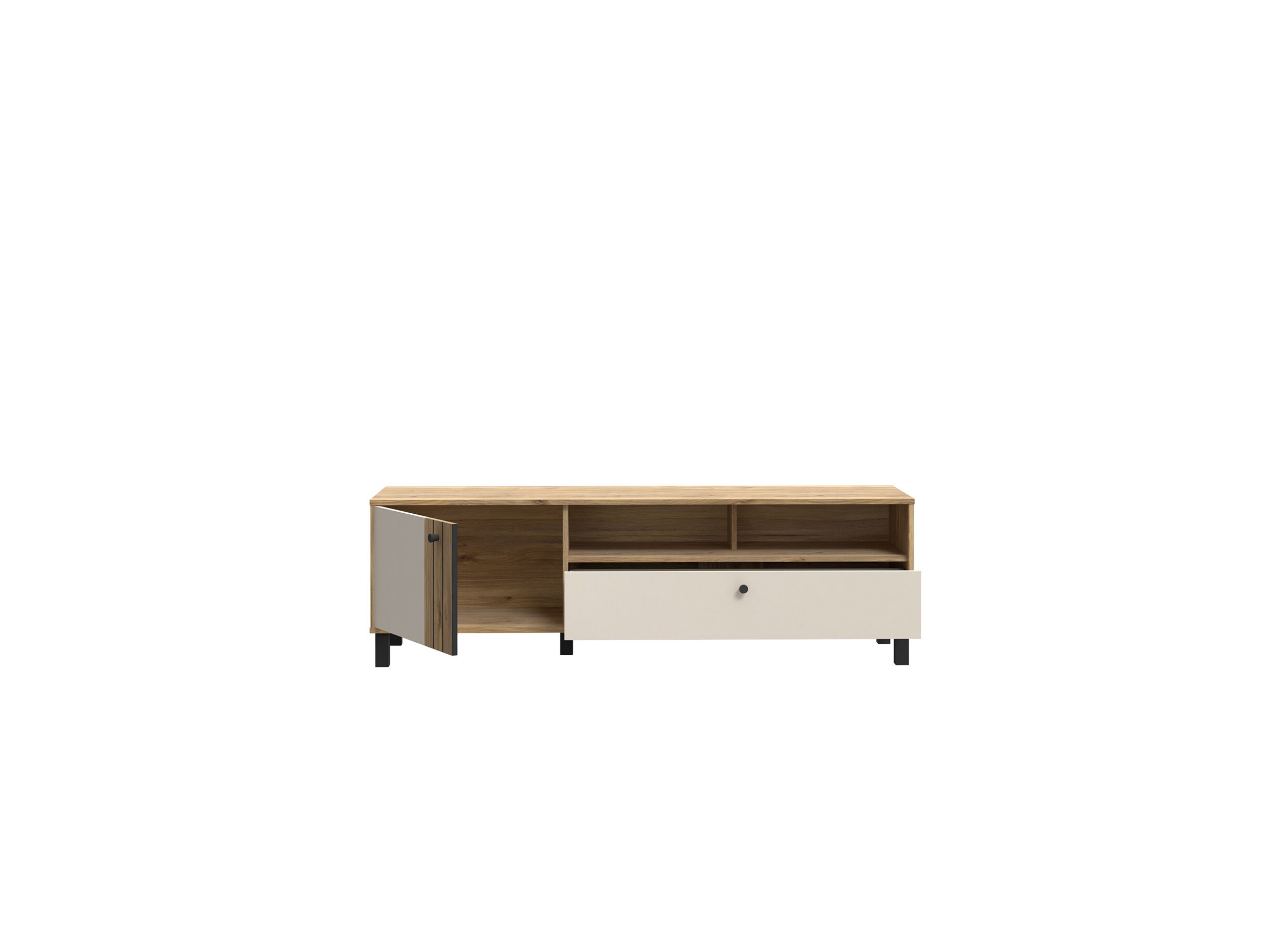 Meuble TV Killarney 158cm - décor - chêne mauvella/sable