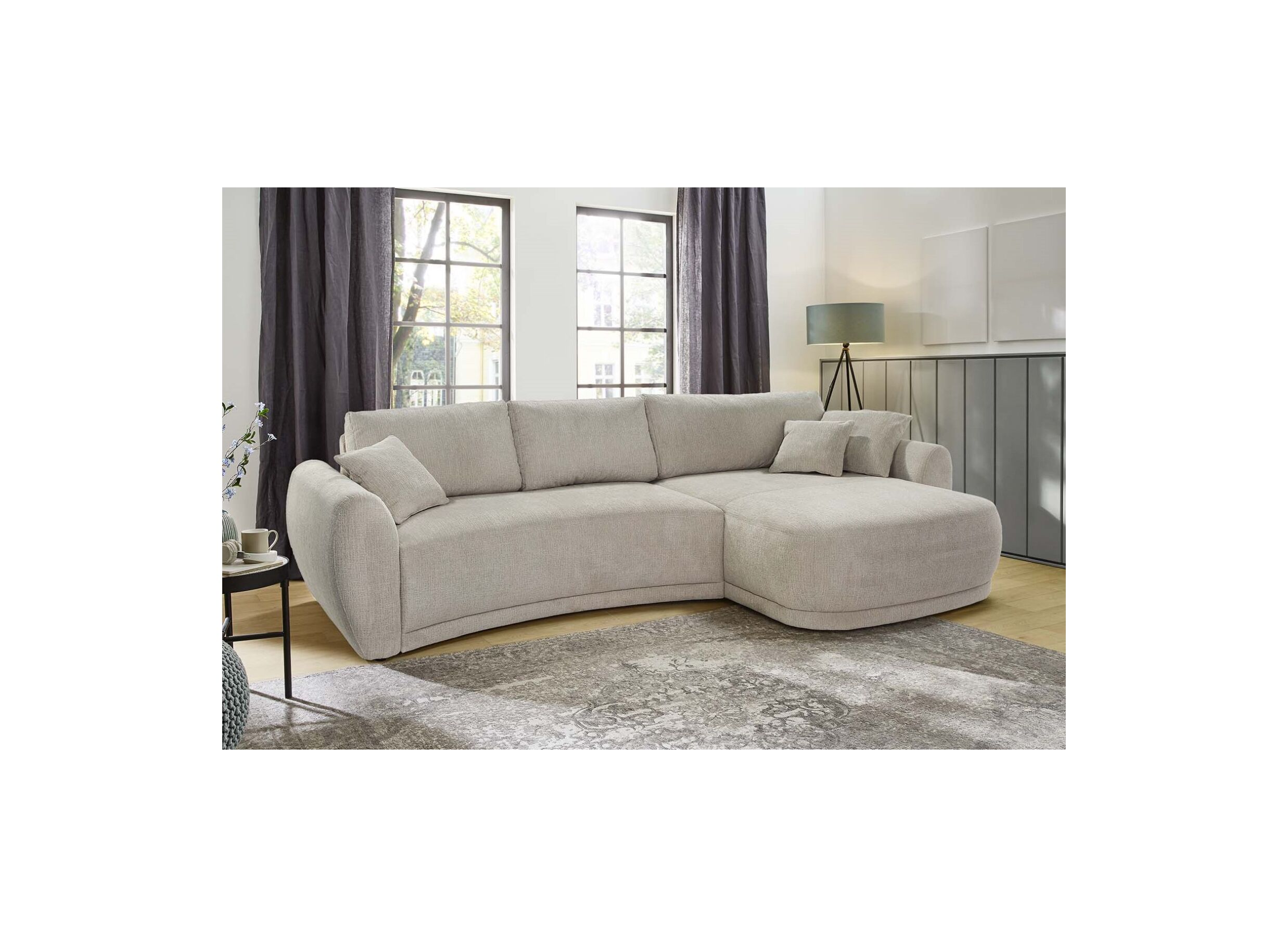 Hoeksalon Laguna 325x180cm - stof - ecru