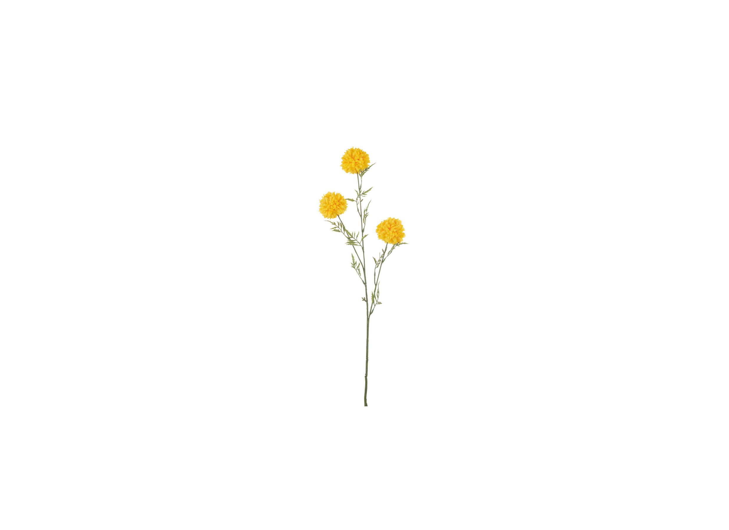 Kunstbloem Ball Mum Sproeier H81cm - kunststof - geel - Fleur artificielle Chrysantheme Tige H81cm - plastique - jaune