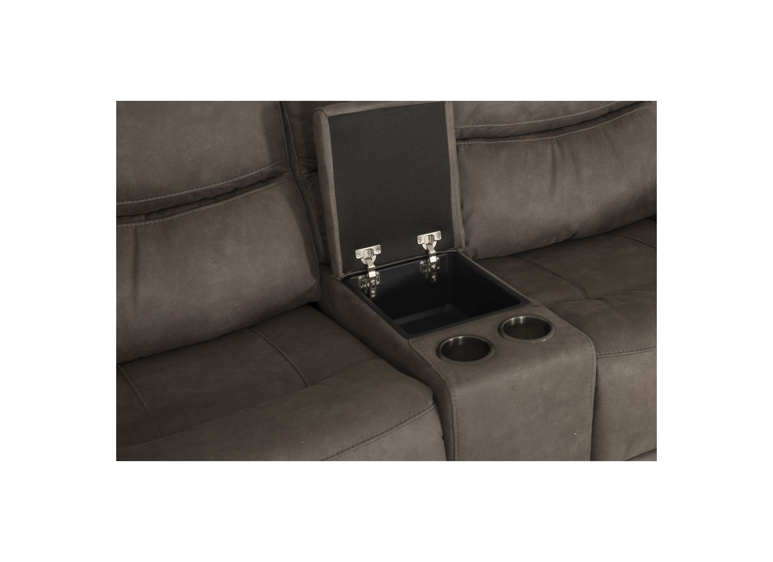 Detailfoto - Zetel Cluny 3+2+1-zit - stof - bruingrijs met relax