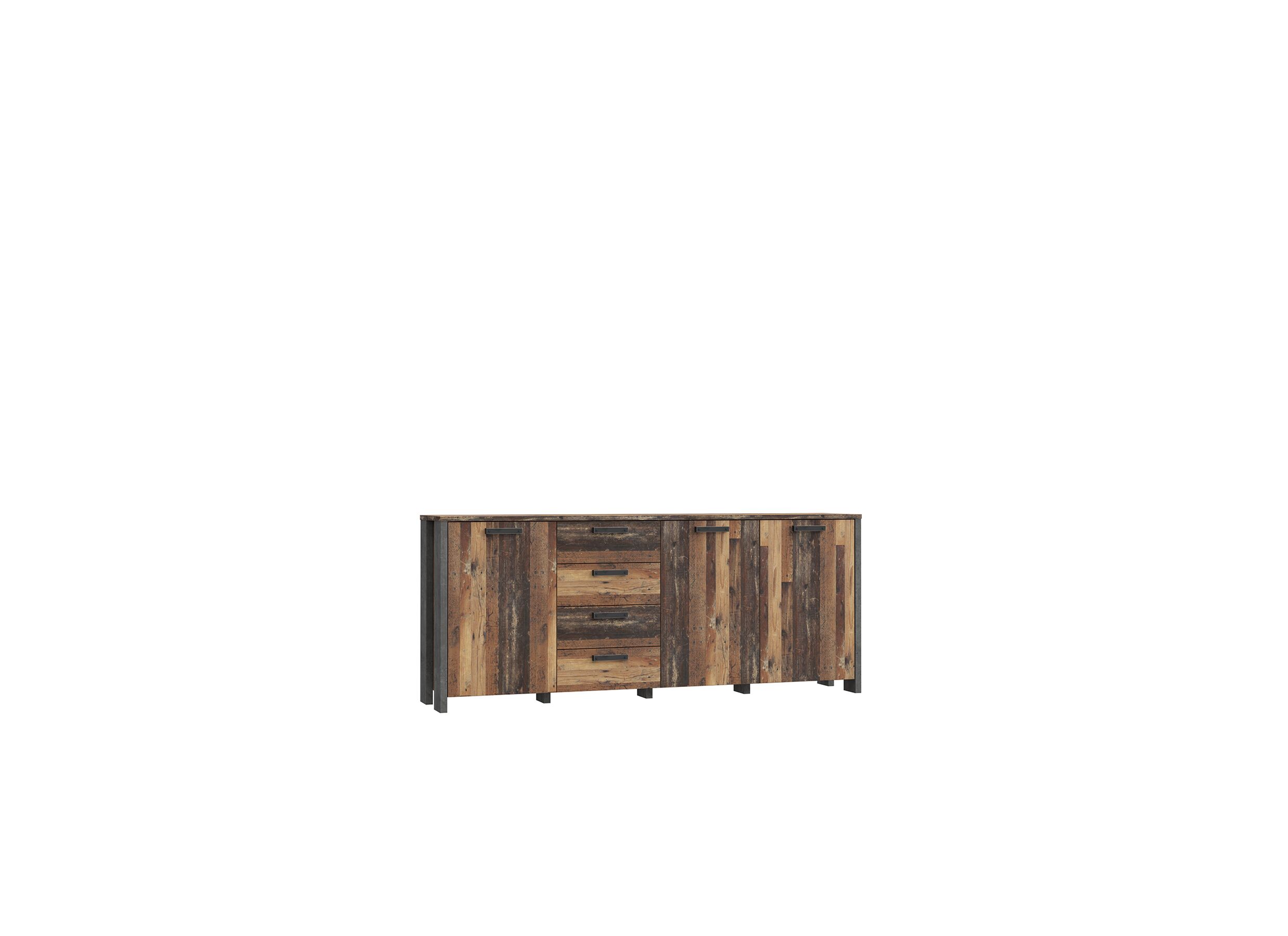 Dressoir Clif 206cm - meubelplaat - old wood/beton