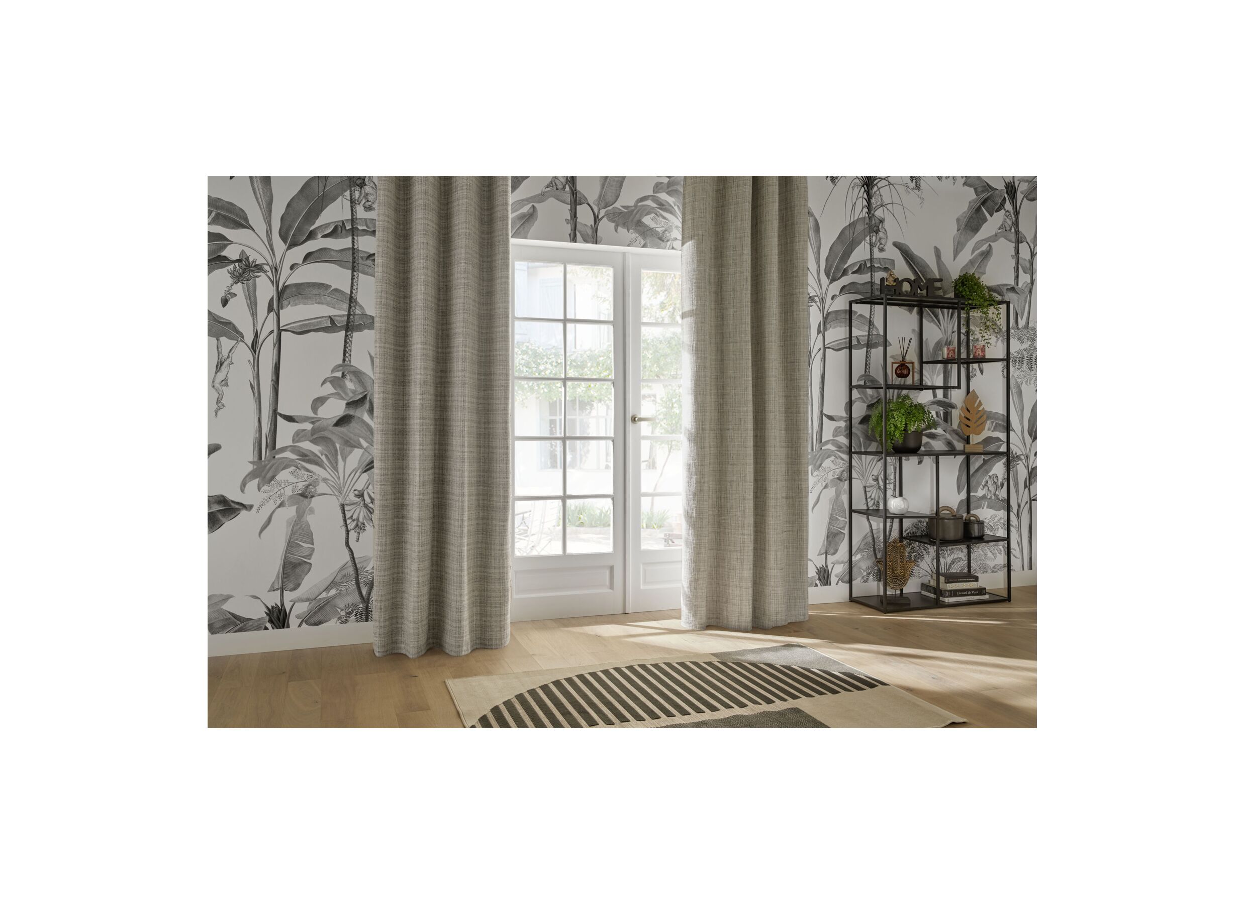 Foto ambiance - Rideau Seth occulant 140x260cm - fibre de polyester - gris clair