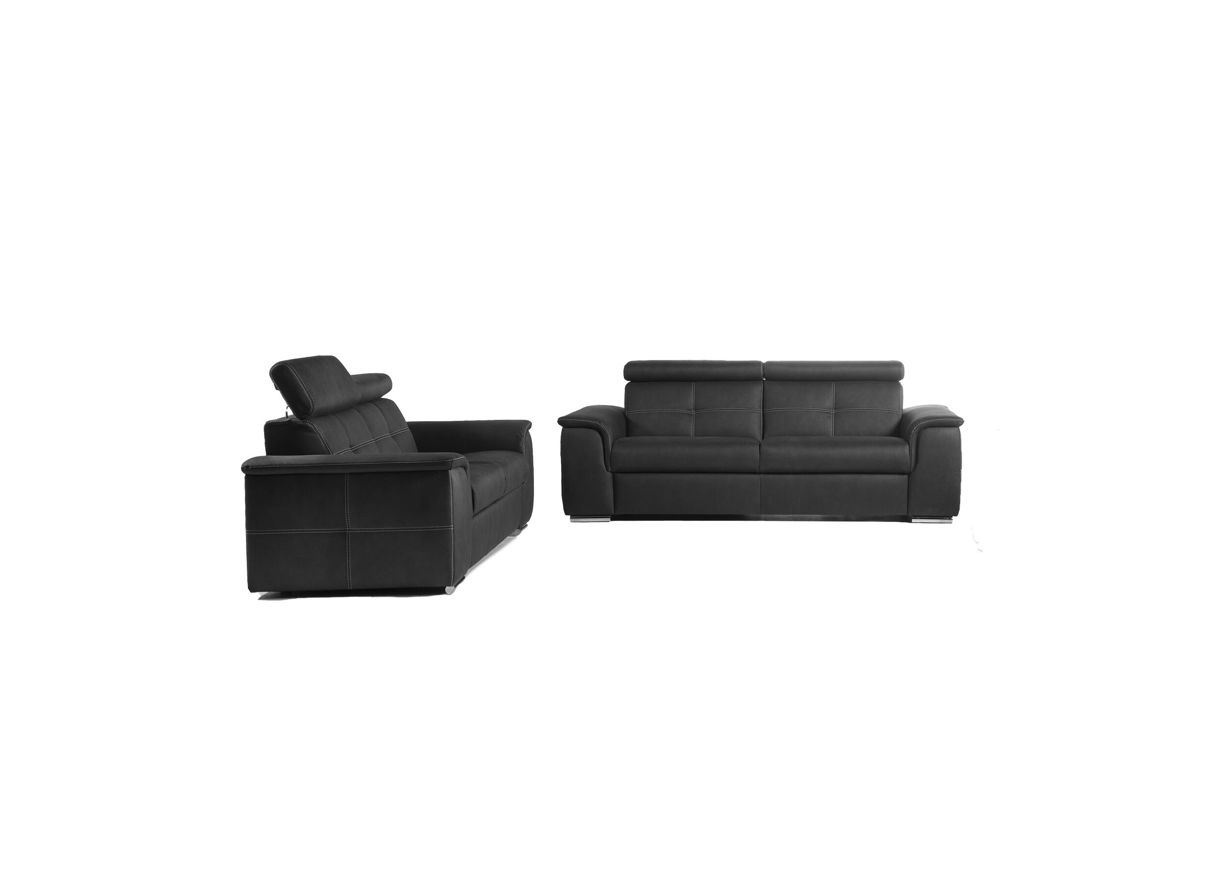 Zetel Theo 3+2-zit - microfiber - antraciet - Zetel Theo 3+2-zit - microfiber - antraciet