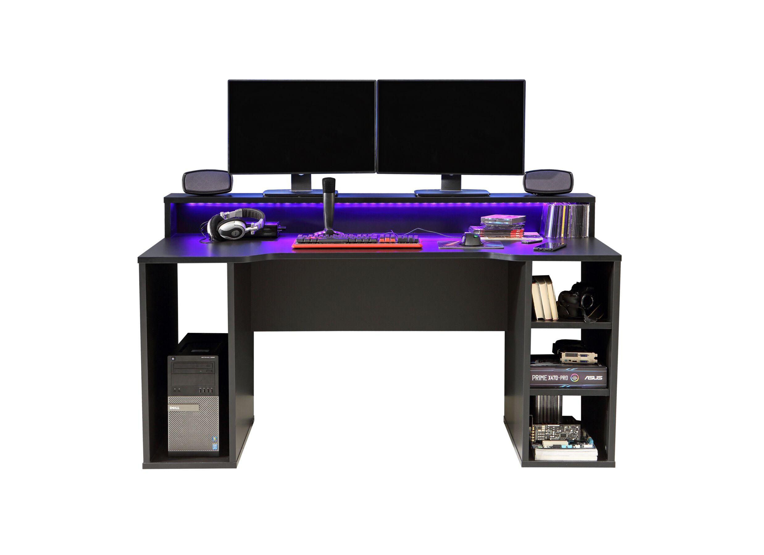 Bureau Tezaur 160x72x91cm - panneau décor - noir