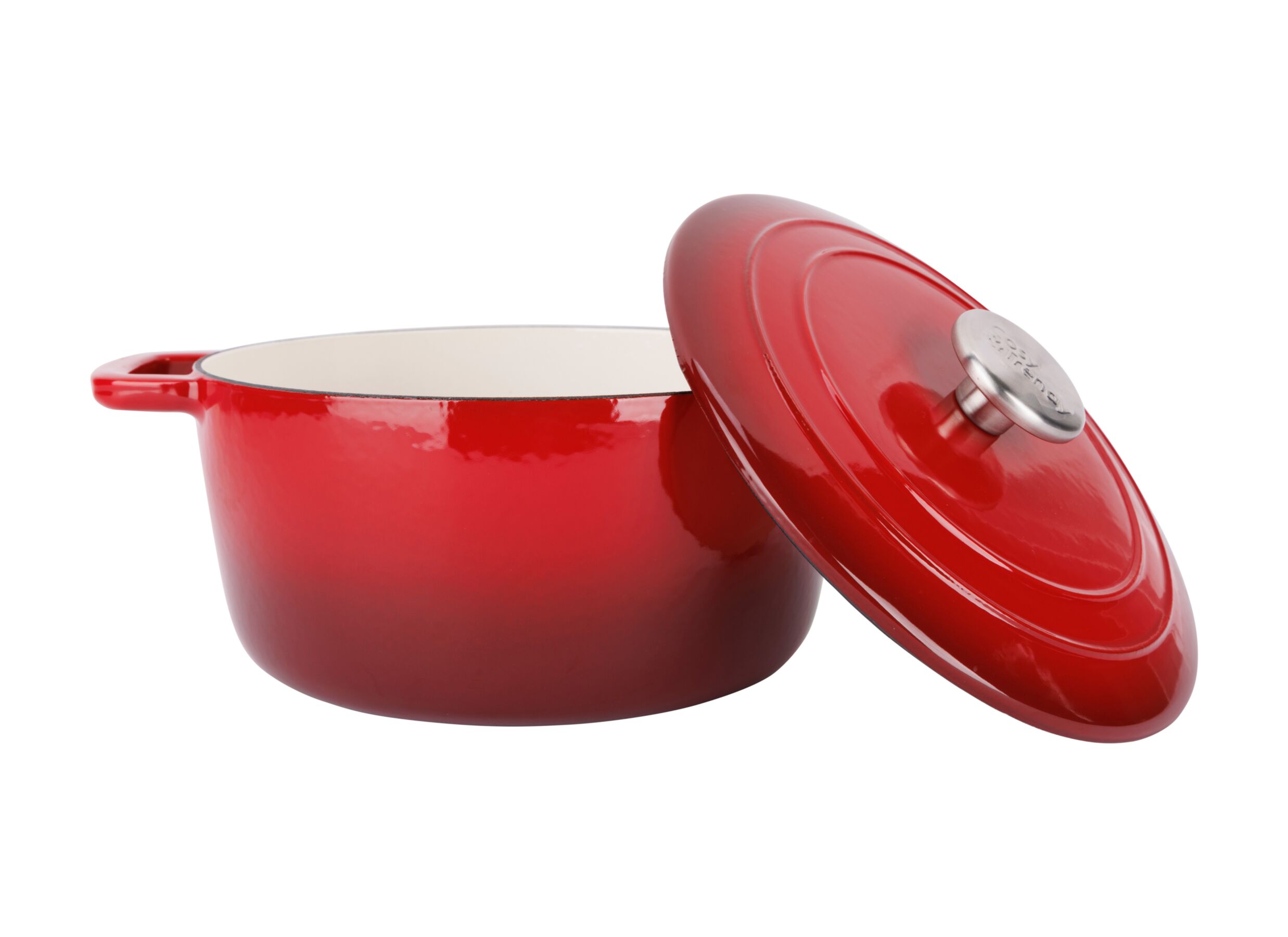 Overzichtsfoto - Stoofpot Fontestic Ø24cm 4,6L - gietijzer - rood