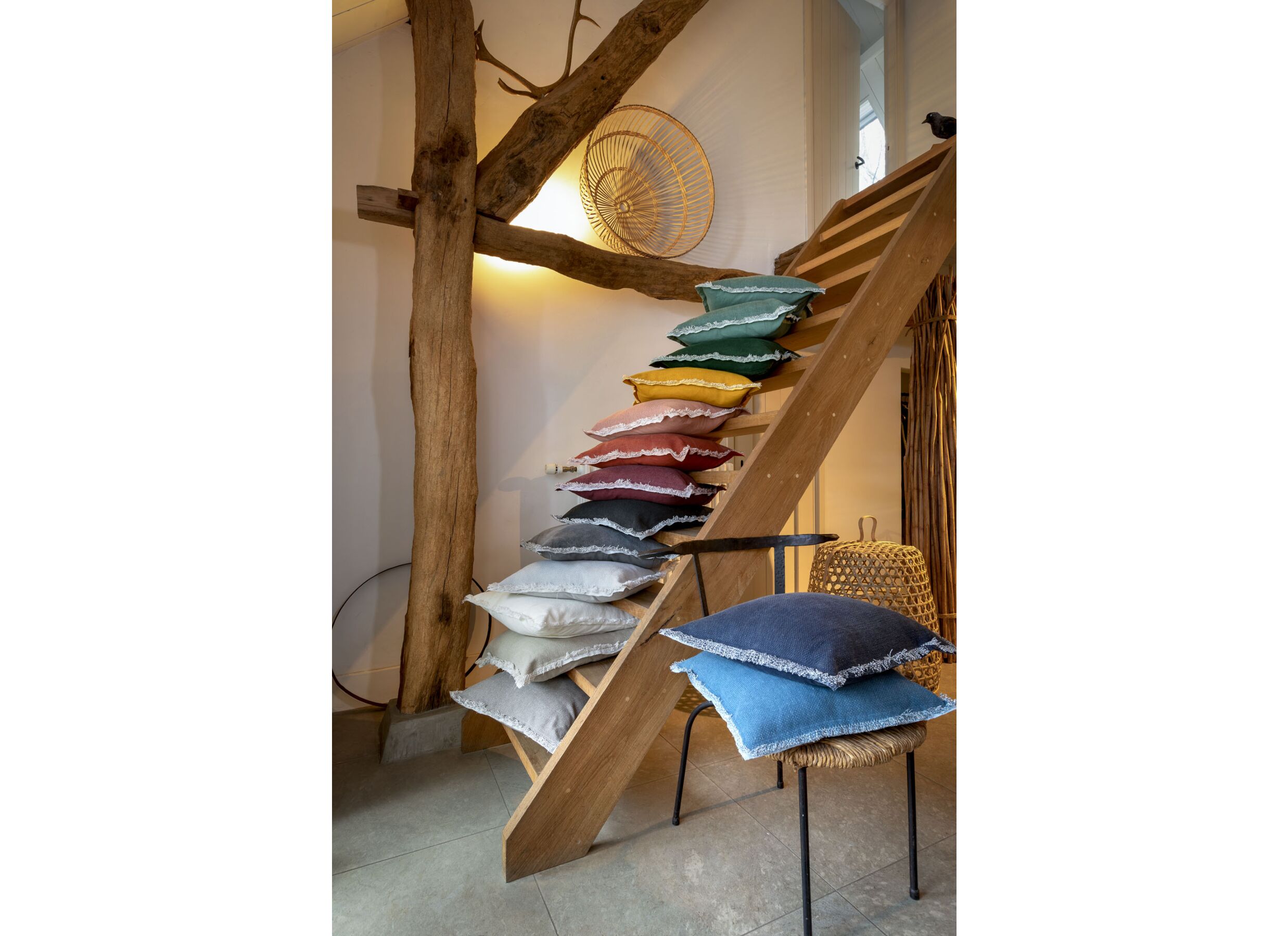 Foto ambiance - Coussin Burto 45x45cm - tissu - potters clay