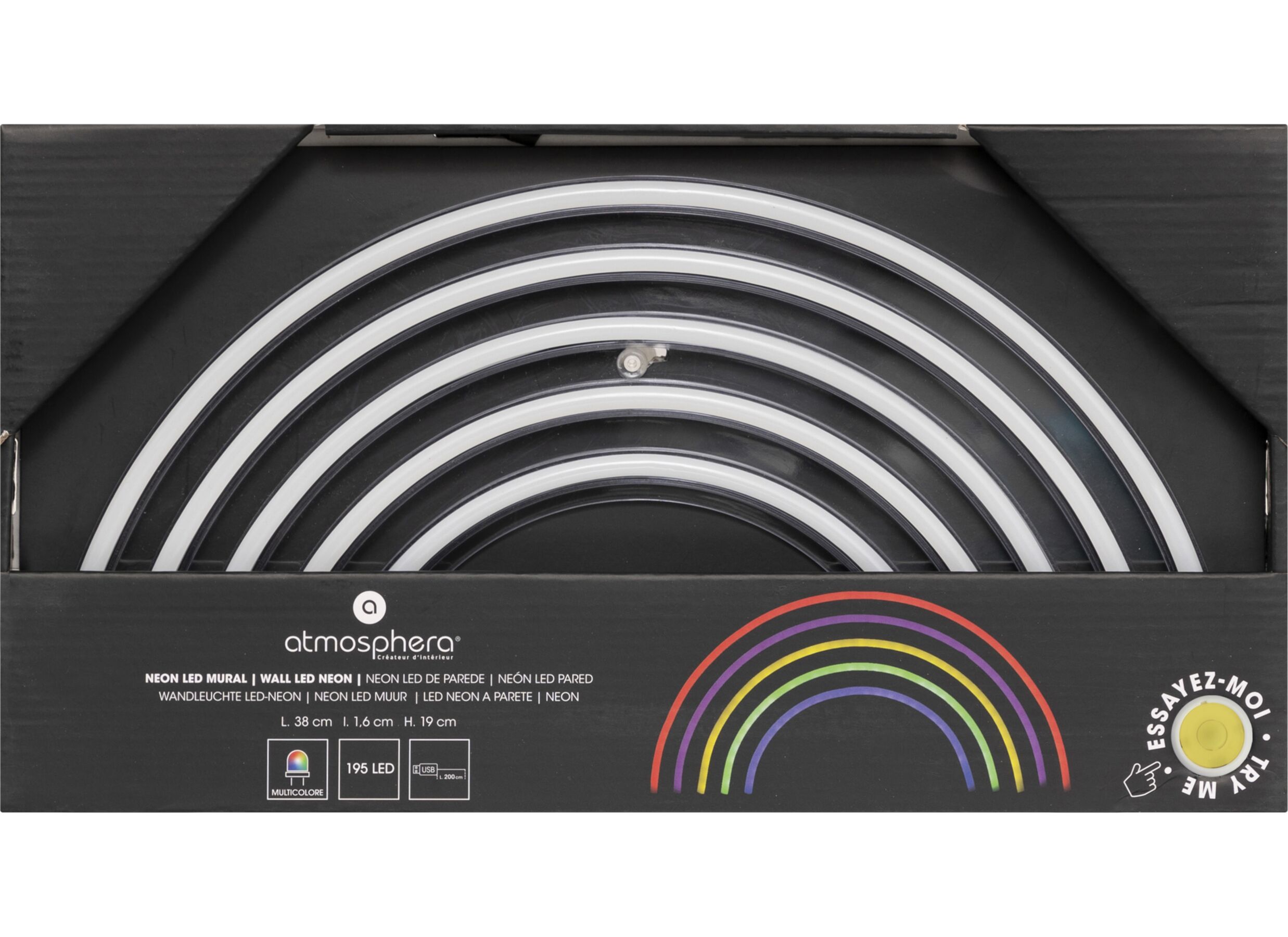 Indeling - Ledlamp Neon Regenboog 38x19cm - kunststof - multicolor