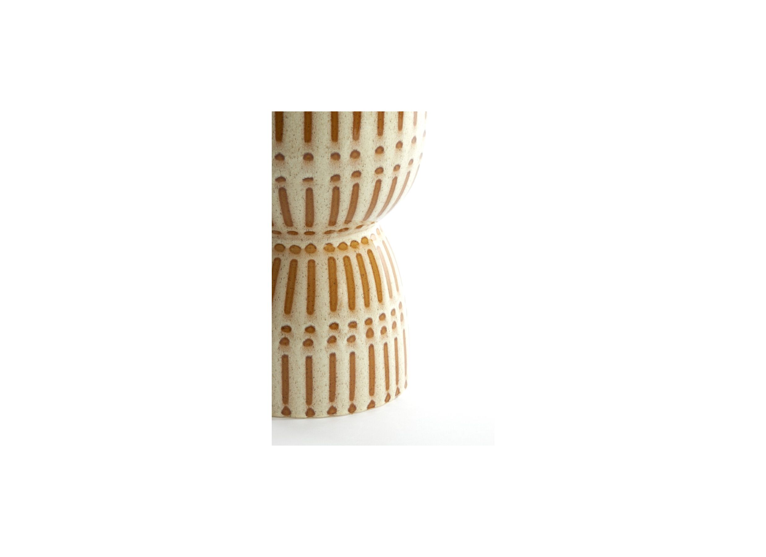 Detailfoto - Kruk Finca Ø28,5xH42cm - keramiek - bruin/crème