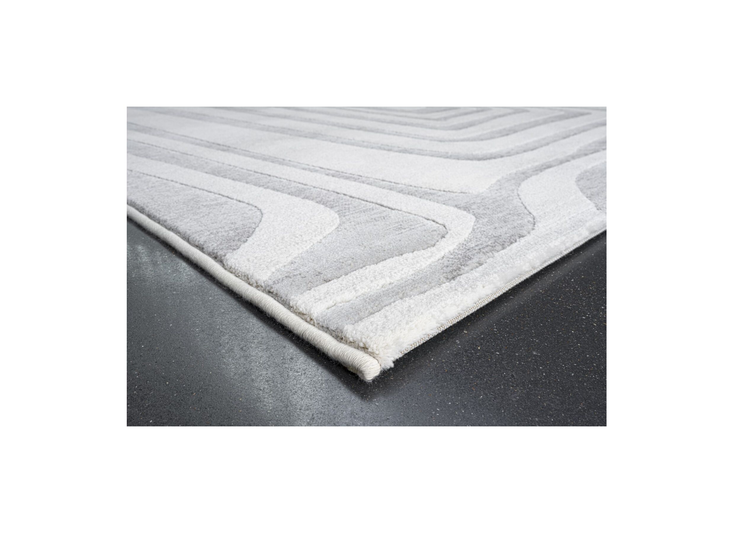 Detailfoto - Tapijt Aspero 330x240cm polyester wit grijs