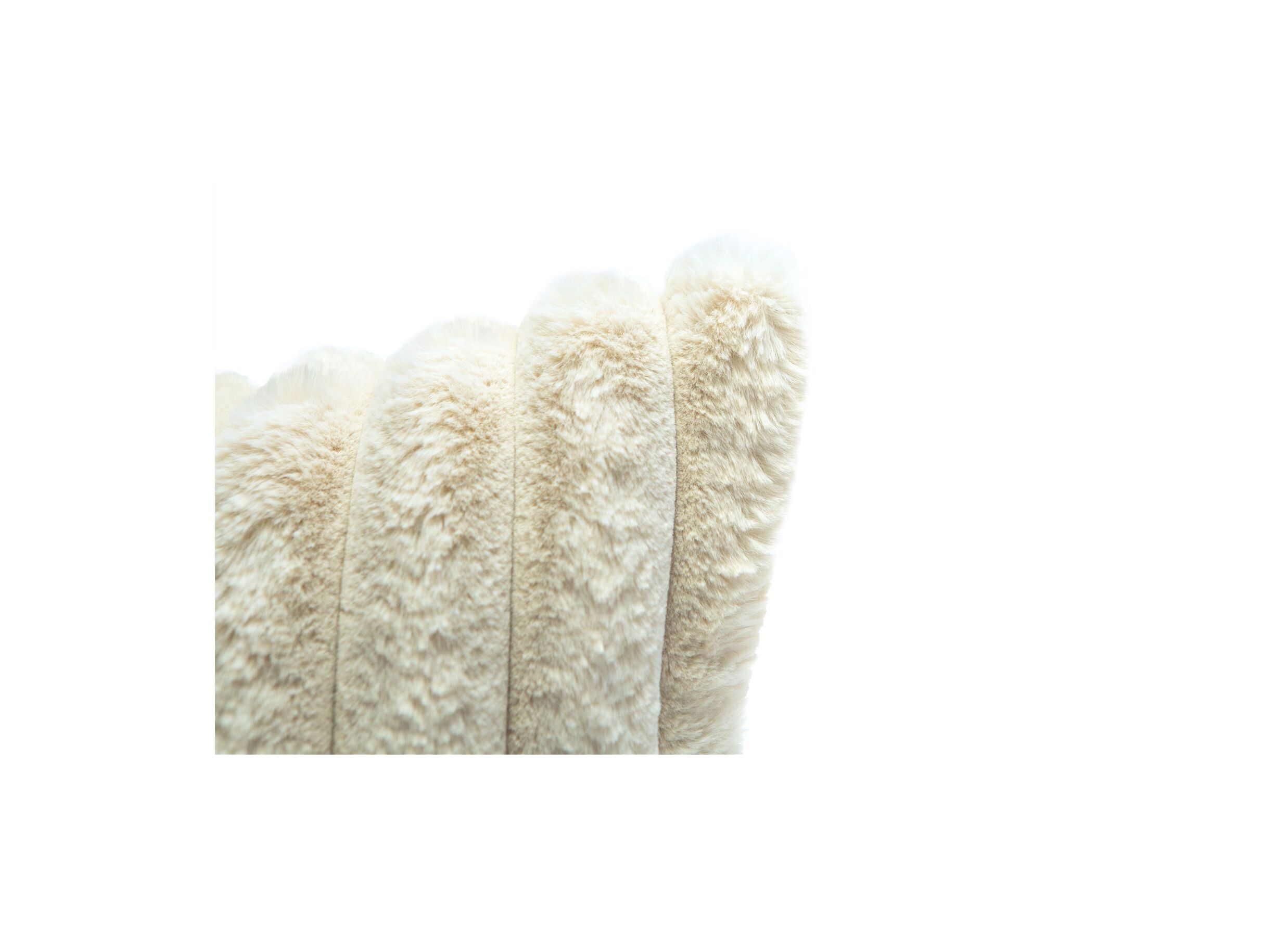 Detail - Coussin Gabriella 45x45cm - imitation fourrure de lapin - beige