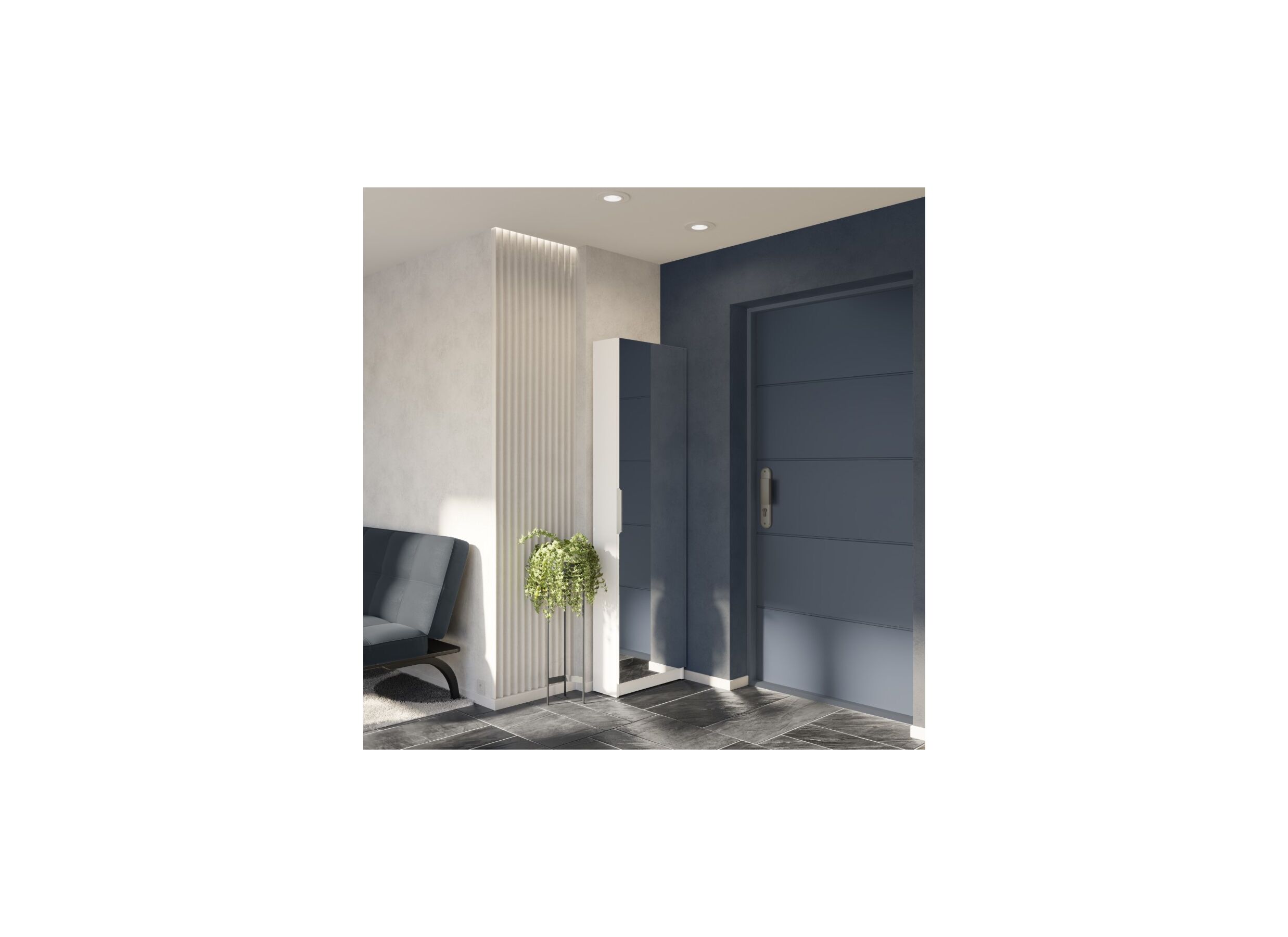 Armoire à chaussures Zapatero 50x20x181cm blanc mat