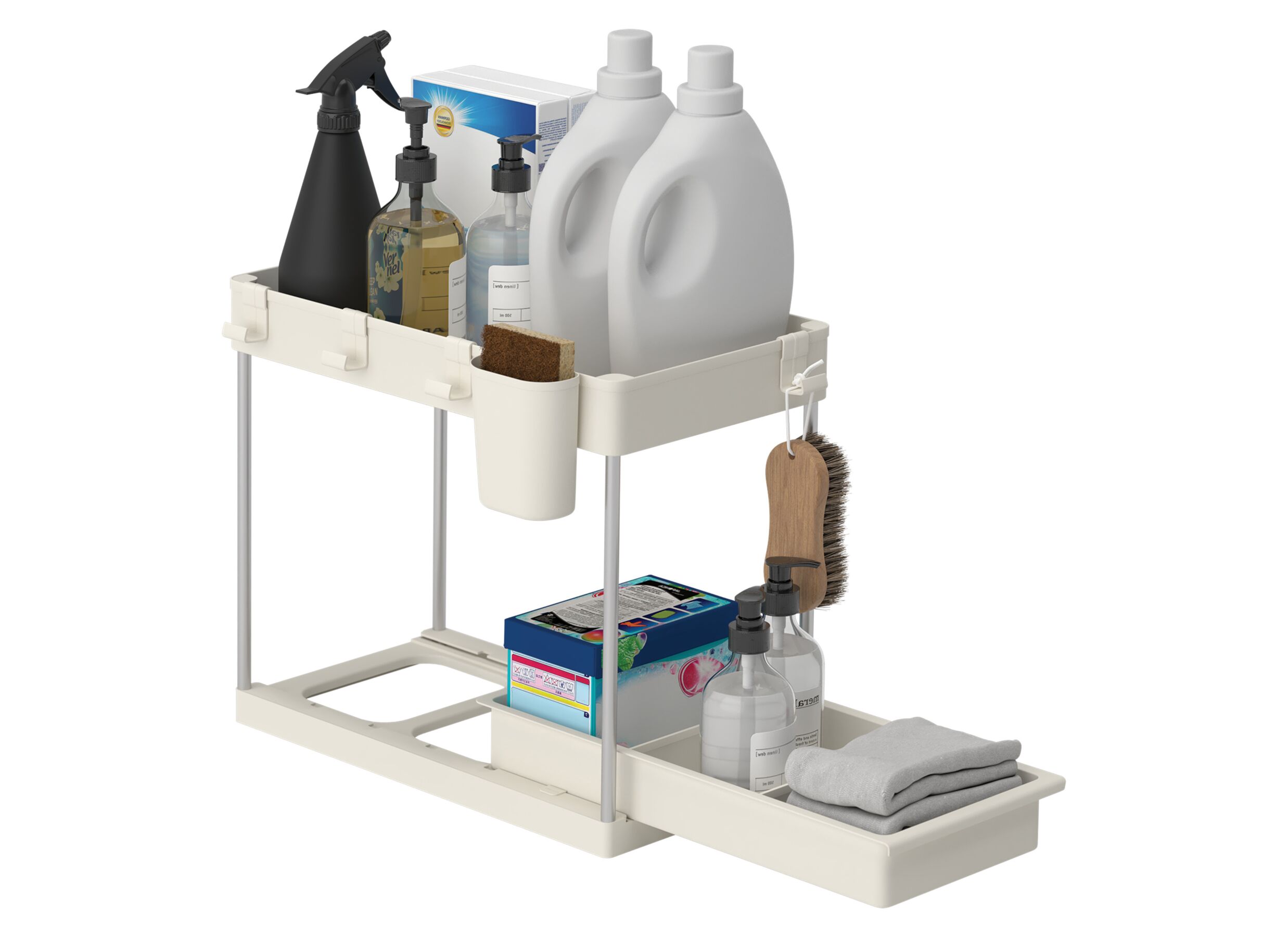 Indeling - Organizer 2 niveaus 21,5x40,7x34cm - kunststof - beige