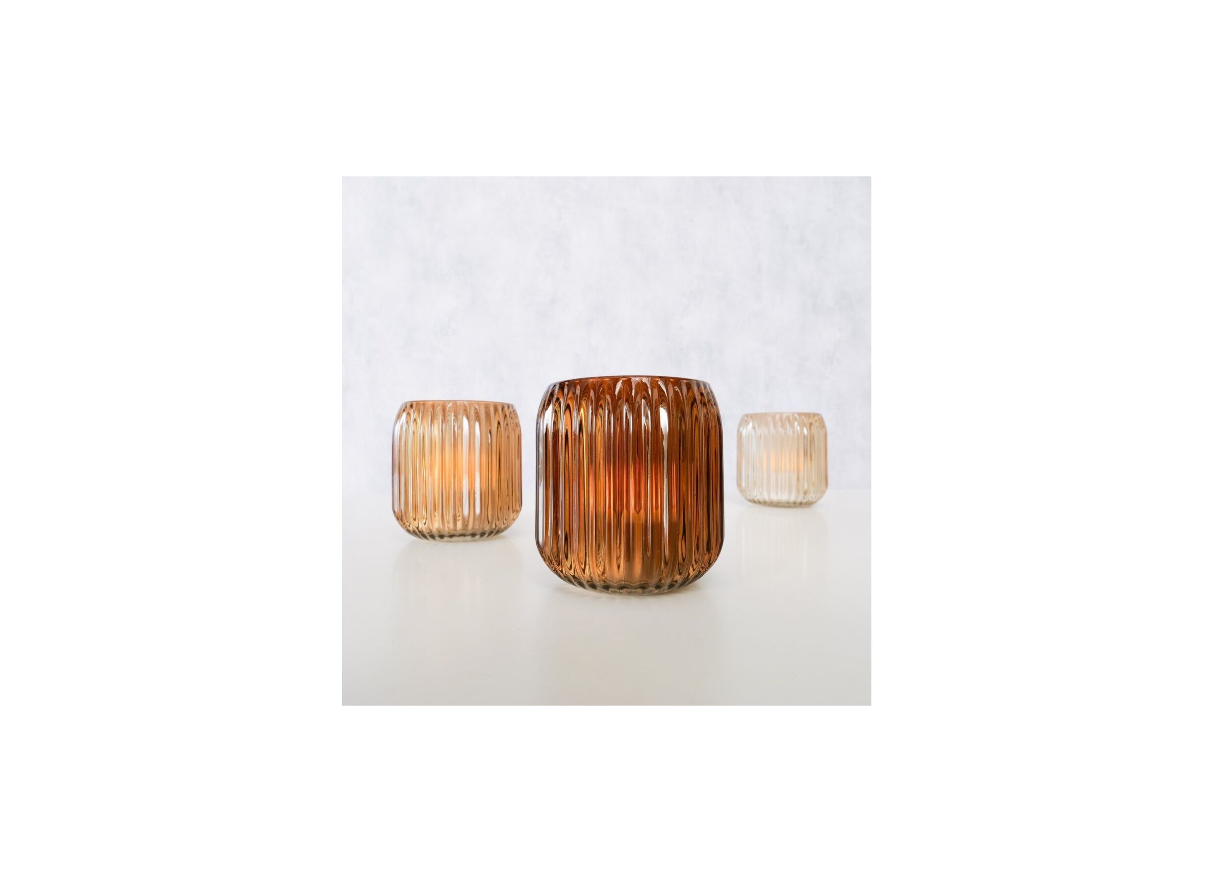 Sfeerfoto - Windlicht Remsa H8,5cm - glas - beige/bruin