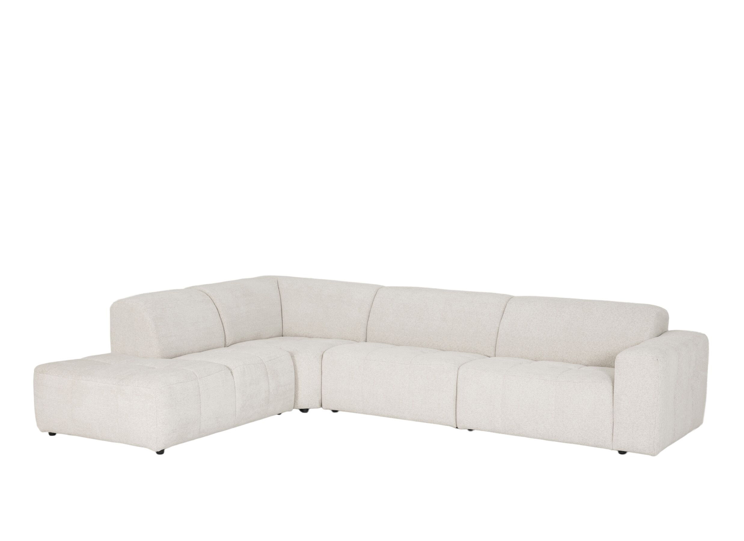 Plus Important - Canapé d'angle Daegu 334x238cm - tissu - écru