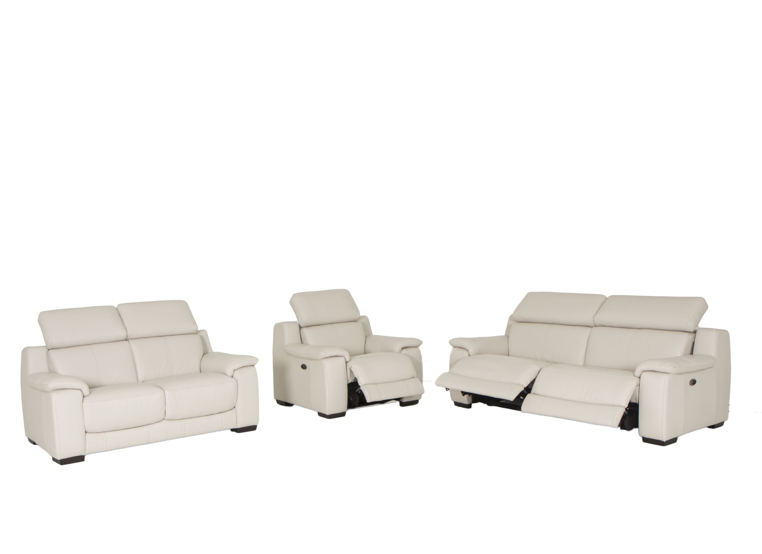 Overzichtsfoto - Zetel Grass 2,5+2+1-zit - leder - frost met relax