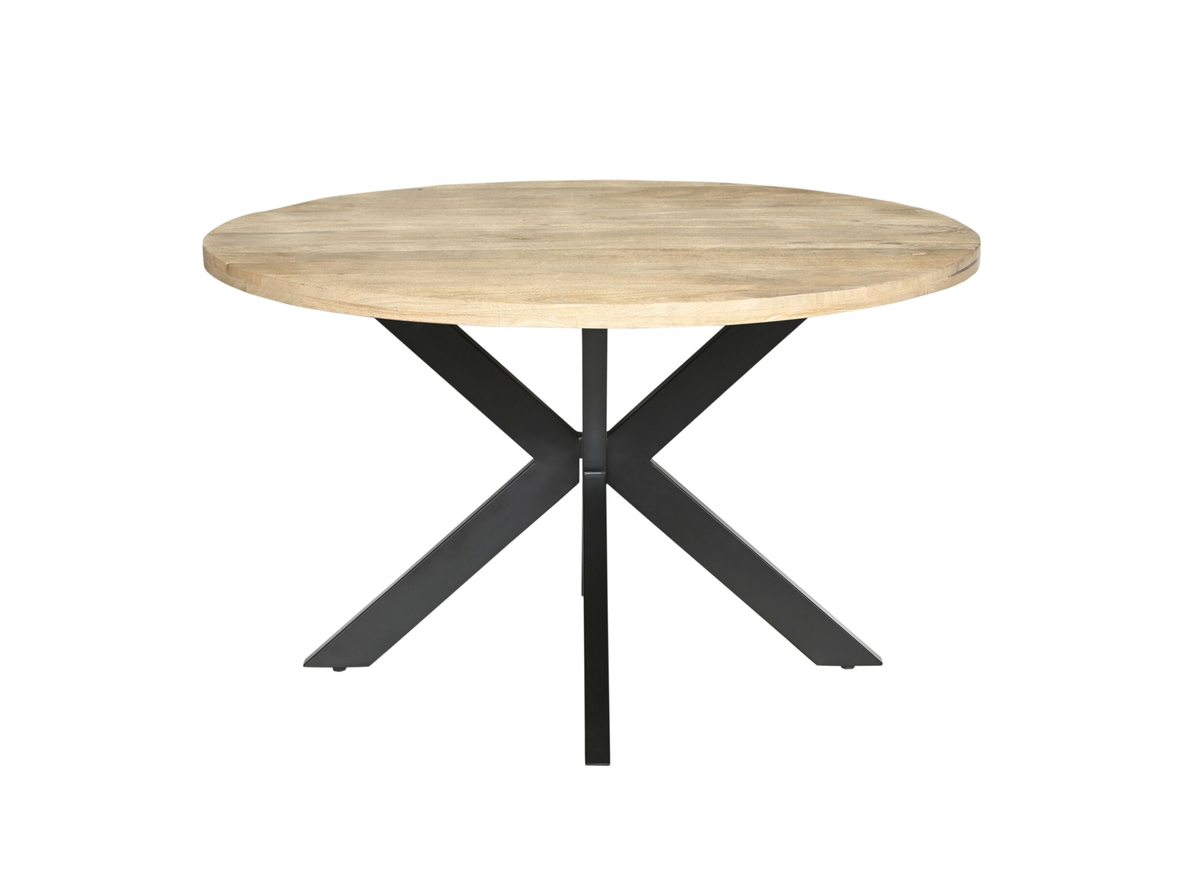 Aperçu - Table ronde Vergilio Ø110x76cm - manguier massif - marron & noir