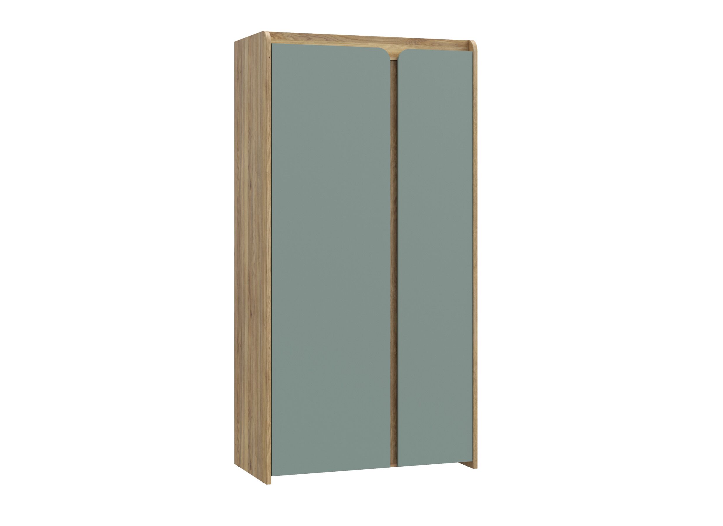 Plus Important - Armoire Hoa 105x53x205 - décor - chêne mauvella/vert